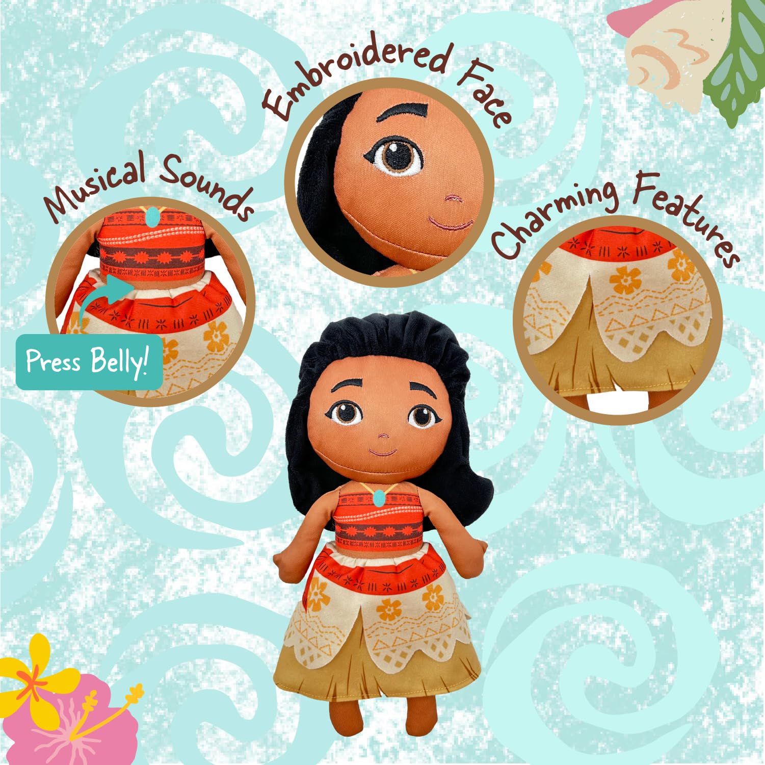 Foto 4 pulgar | Muñeco de Peluche Kids Preferred Disney Moana con Sonidos Musicales- Venta Internacional