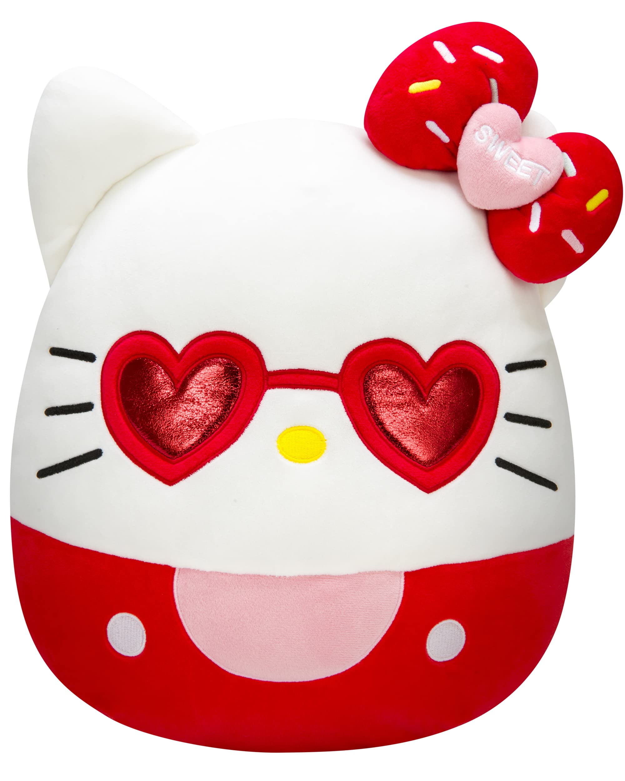 Peluche Squishmallows Hello Kitty Con Gafas Rojas de 35 cm - Venta Internacional