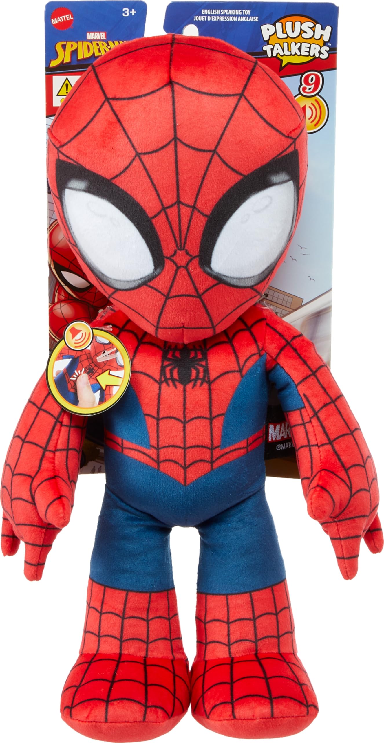 Foto 7 pulgar | Peluche Mattel Marvel Spider-man Talkers con 10 Sonidos 30 Cm - Venta Internacional