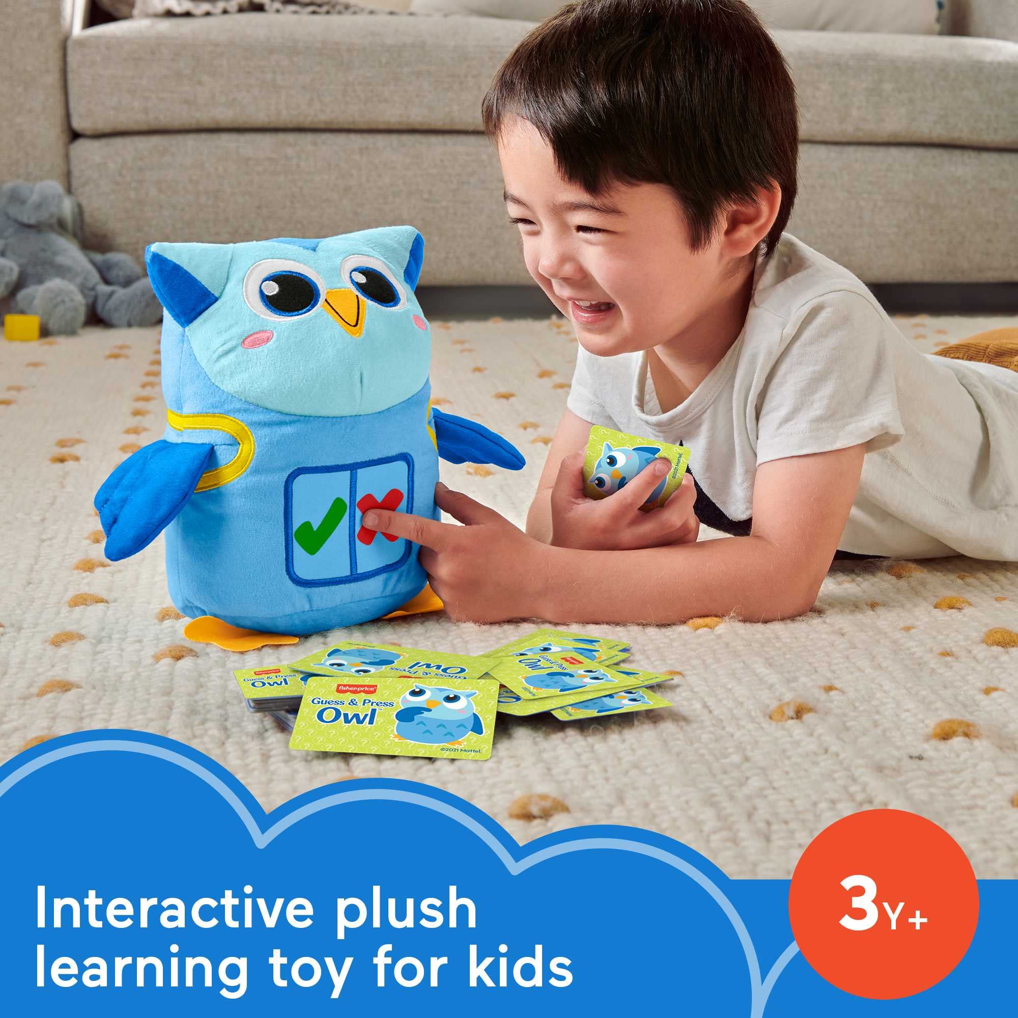 Foto 2 | Juguete de Aprendizaje Preescolar Fisher-price Guess & Press Owl - Venta Internacional