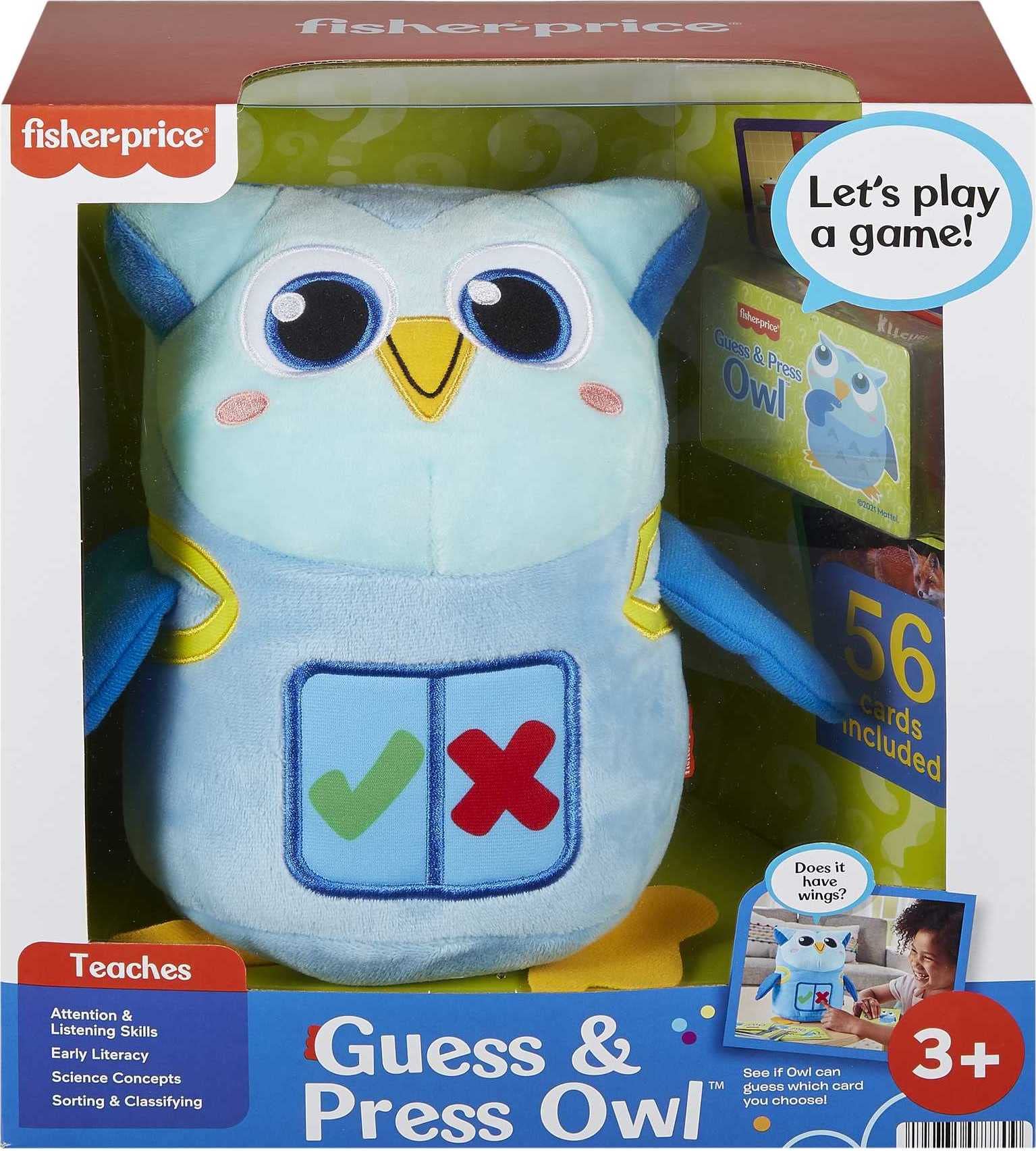 Foto 6 | Juguete de Aprendizaje Preescolar Fisher-price Guess & Press Owl - Venta Internacional