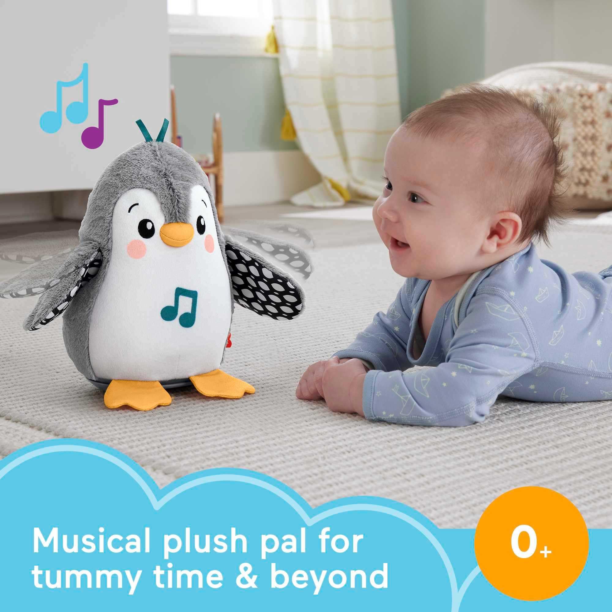 Foto 3 pulgar | Tummy Time Toy Fisher-price Flap & Wobble Penguin Con Música - Venta Internacional.