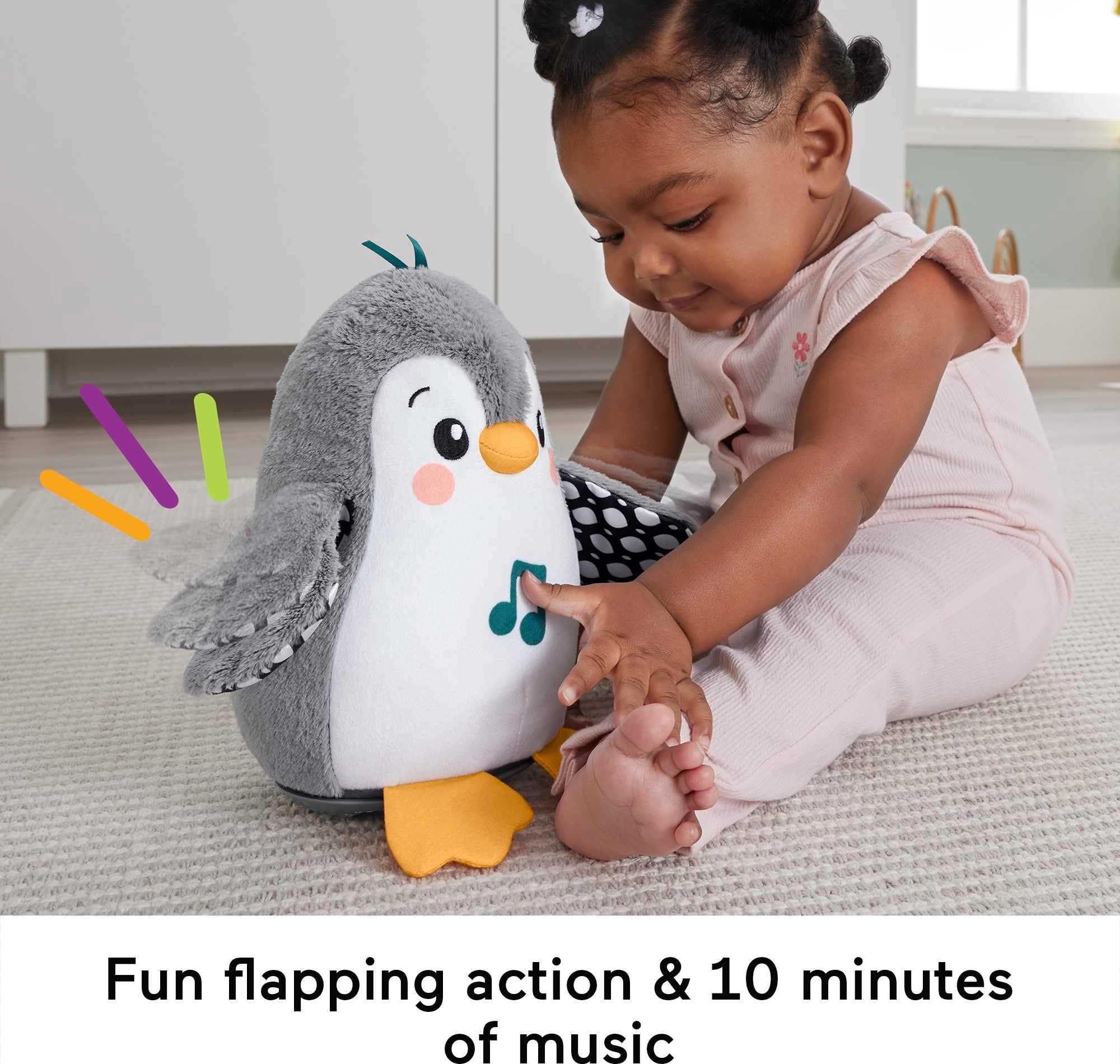 Foto 3 | Tummy Time Toy Fisher-price Flap & Wobble Penguin Con Música - Venta Internacional.