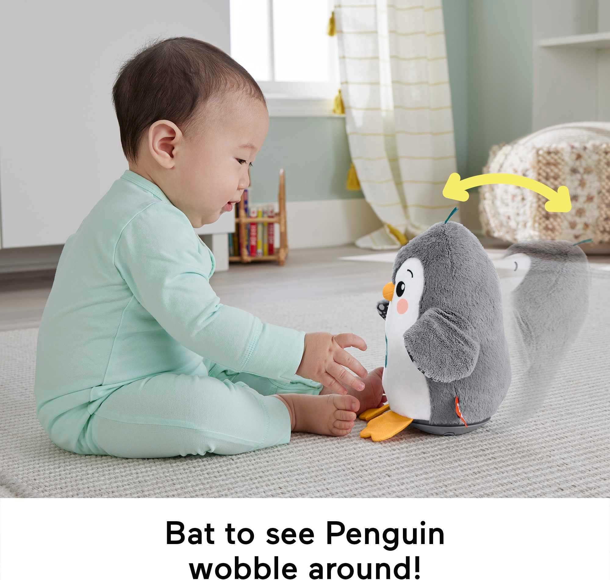 Foto 5 pulgar | Tummy Time Toy Fisher-price Flap & Wobble Penguin Con Música - Venta Internacional.