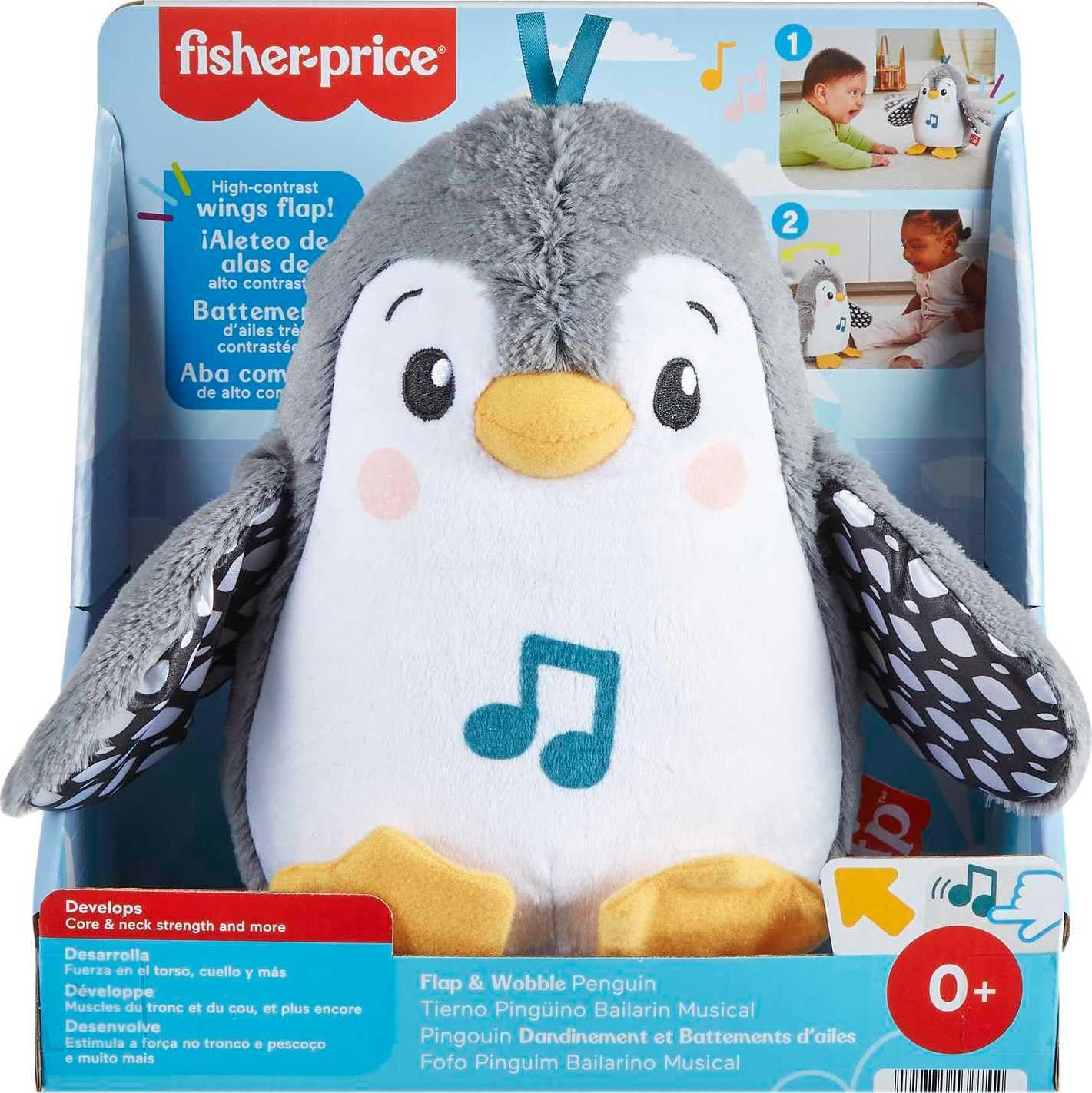 Foto 7 pulgar | Tummy Time Toy Fisher-price Flap & Wobble Penguin Con Música - Venta Internacional.