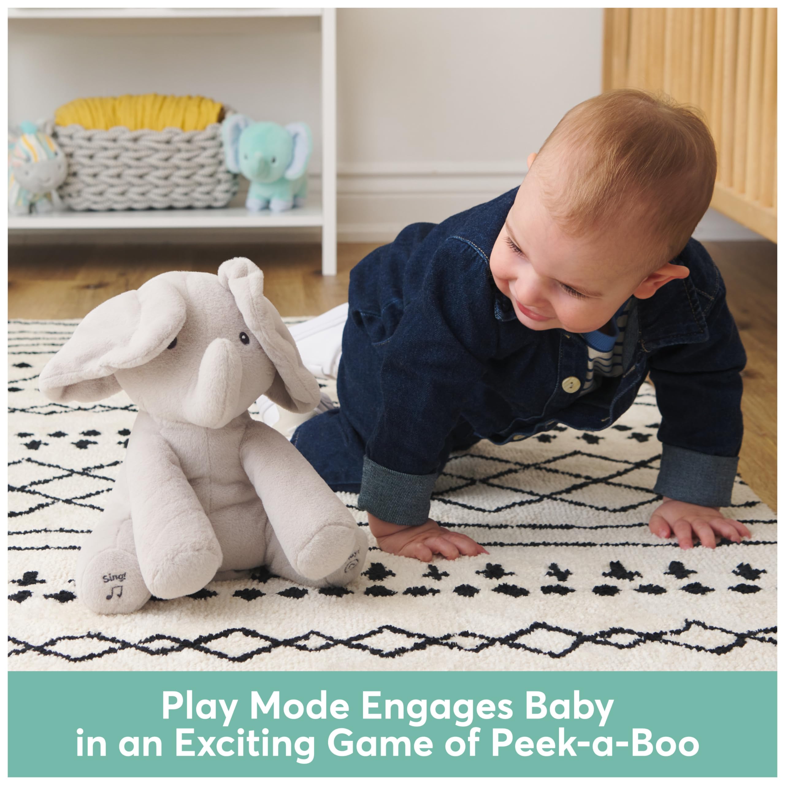 Foto 3 pulgar | Peluche Gund Baby Animation Flappy The Elephant 30 Cm Gris - Venta Internacional.