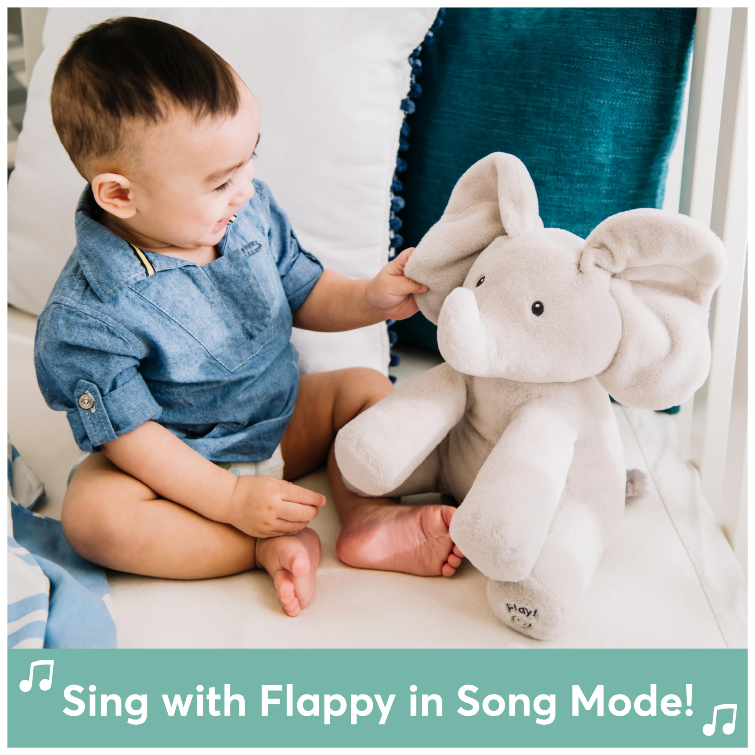 Foto 4 pulgar | Peluche Gund Baby Animation Flappy The Elephant 30 Cm Gris - Venta Internacional.