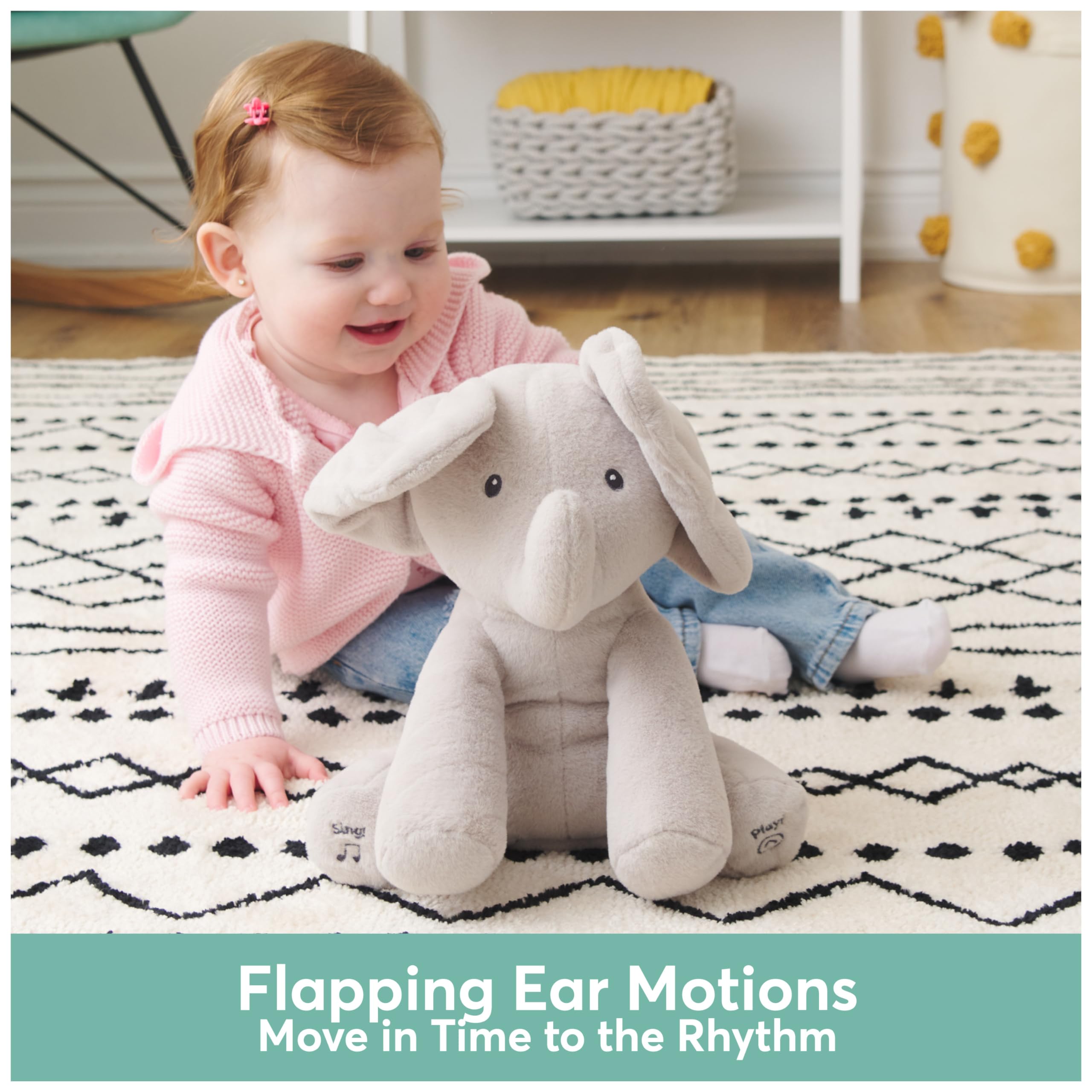 Foto 6 | Peluche Gund Baby Animation Flappy The Elephant 30 Cm Gris - Venta Internacional.