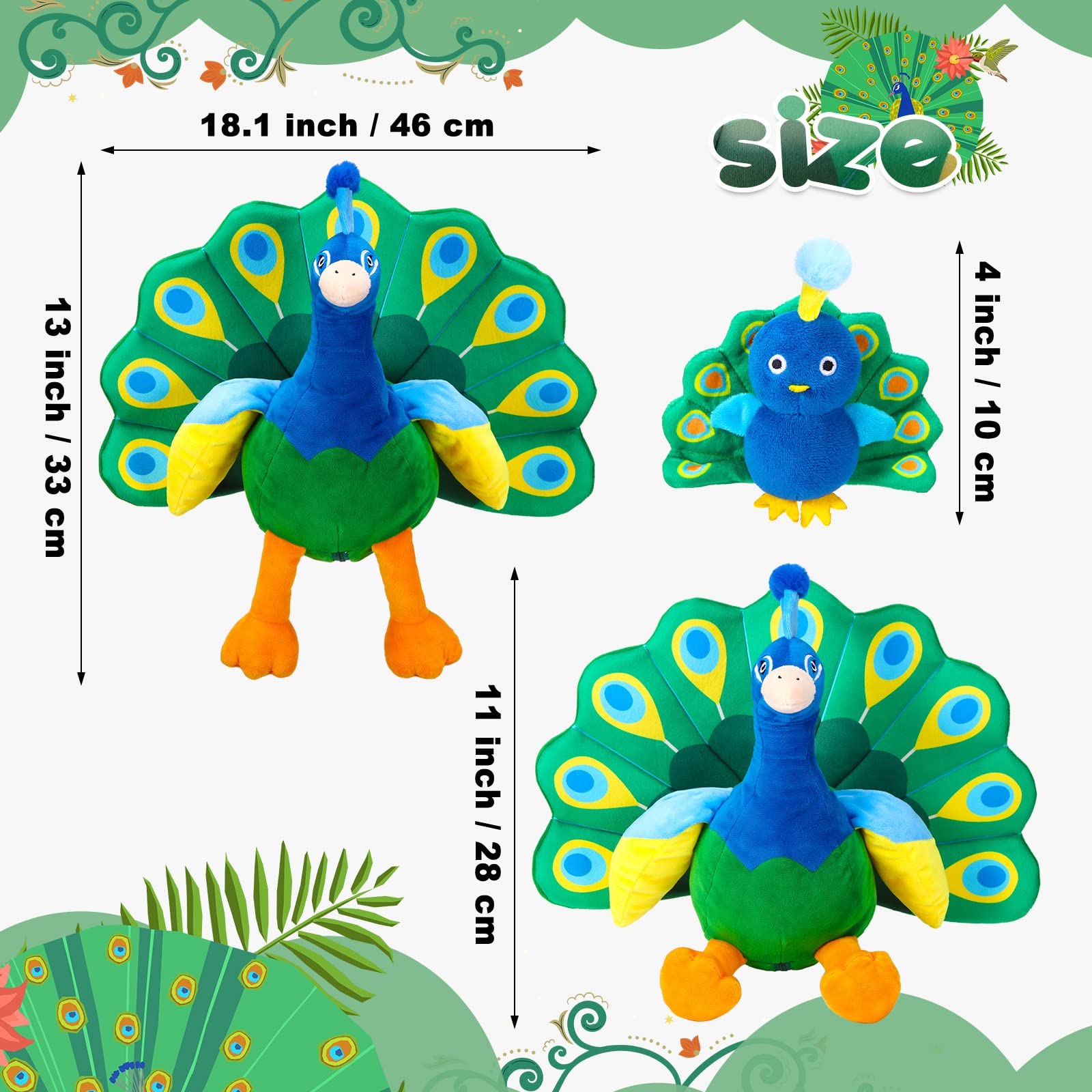 Foto 3 pulgar | Pavo Real De Peluche Skylety Con 4 Pavos Reales Pequeños - Venta Internacional.