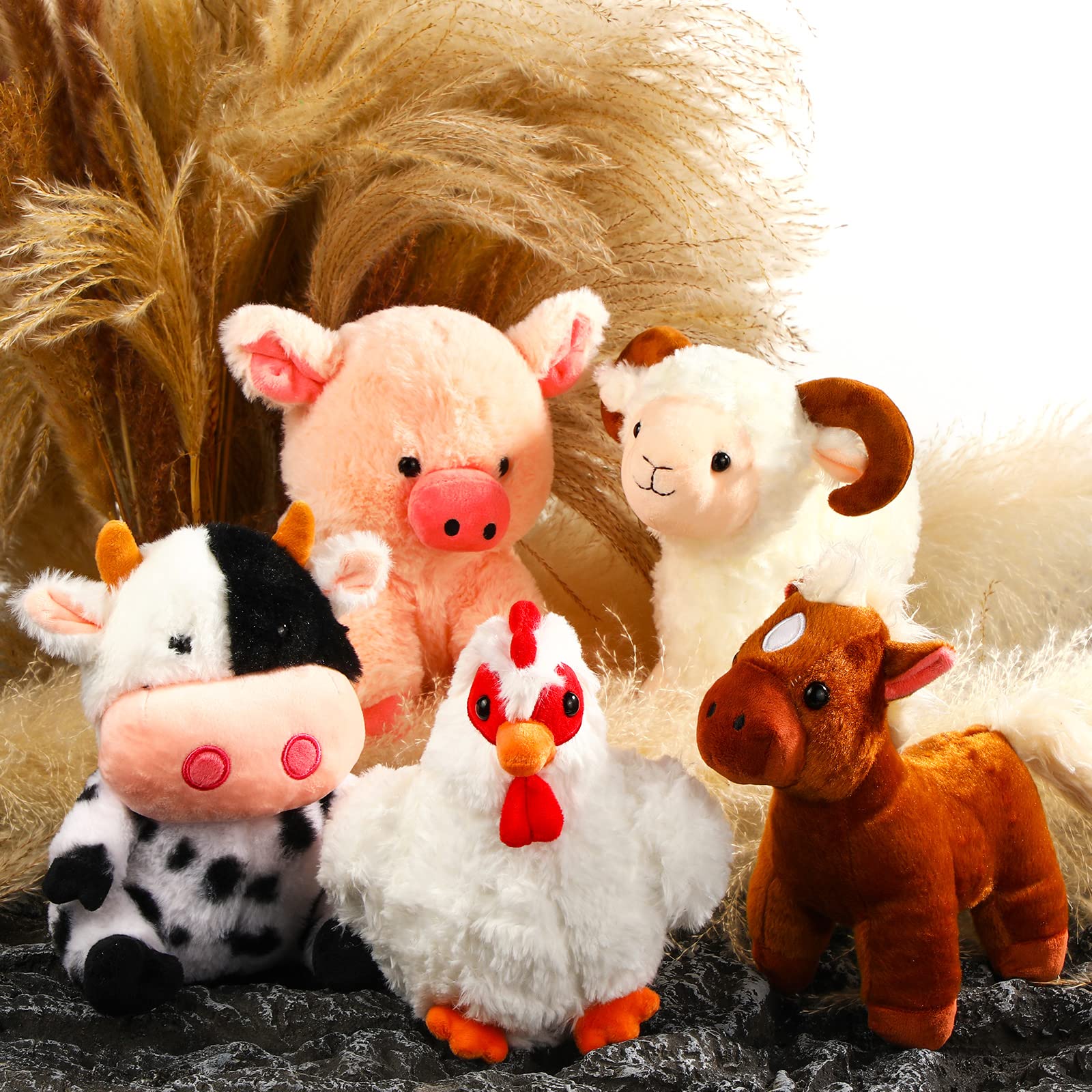 Foto 6 pulgar | Juego De Animales De Granja De Peluche Skylety De 10 Pulgadas Para Niños, Paquete De 5 - Venta Internacional.