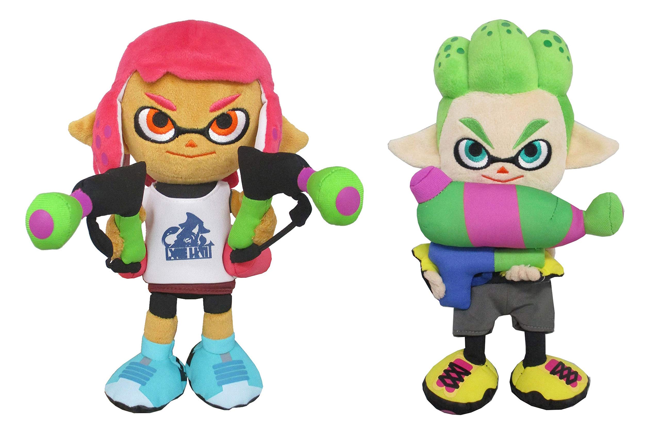 Set De Peluche Little Buddy Splatoon Inkling Girl Neon Pink & Boy - Venta Internacional.