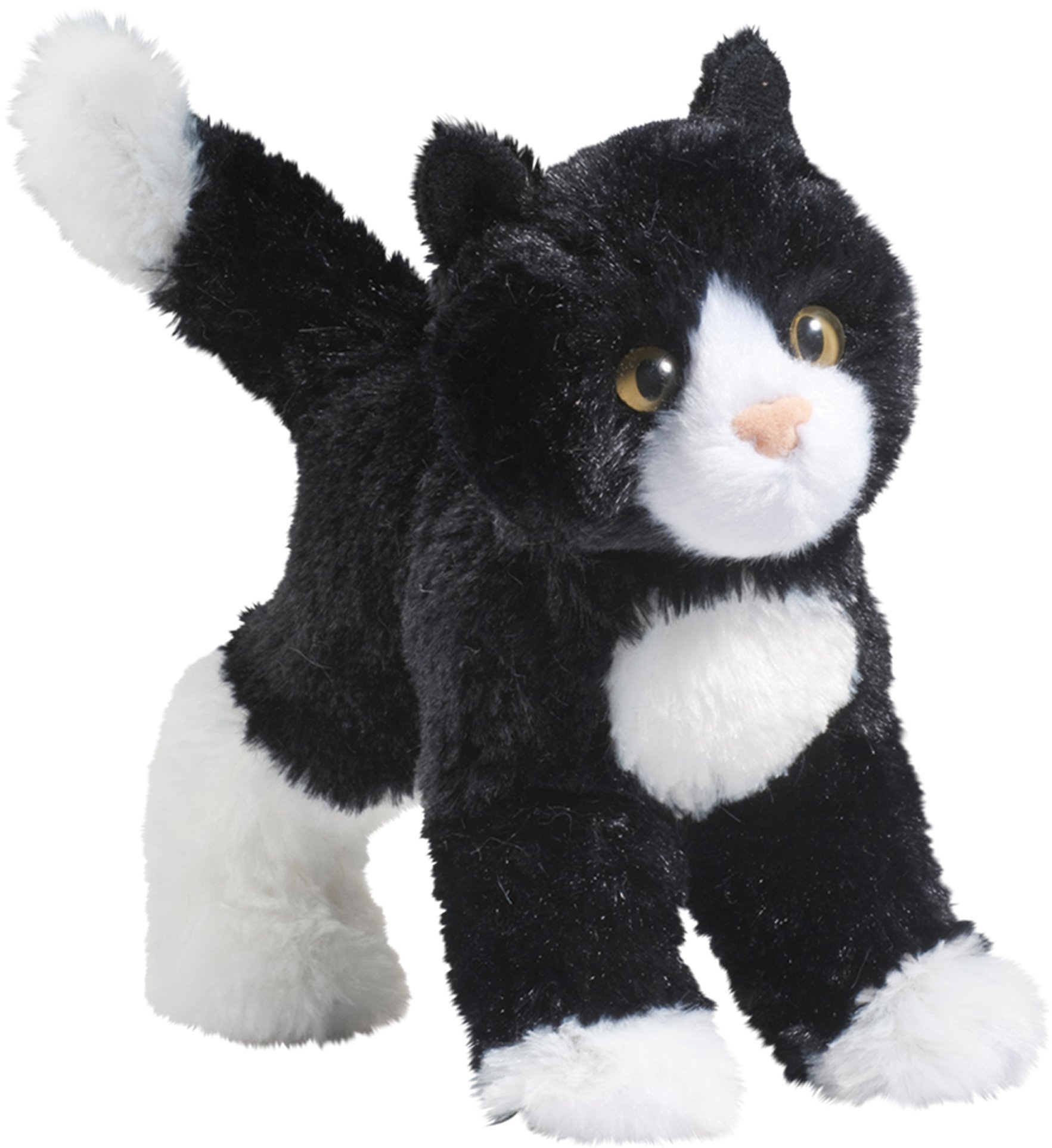 Peluche Douglas Snippy, Gato Blanco Y Negro, 20 Cm - Venta Internacional.