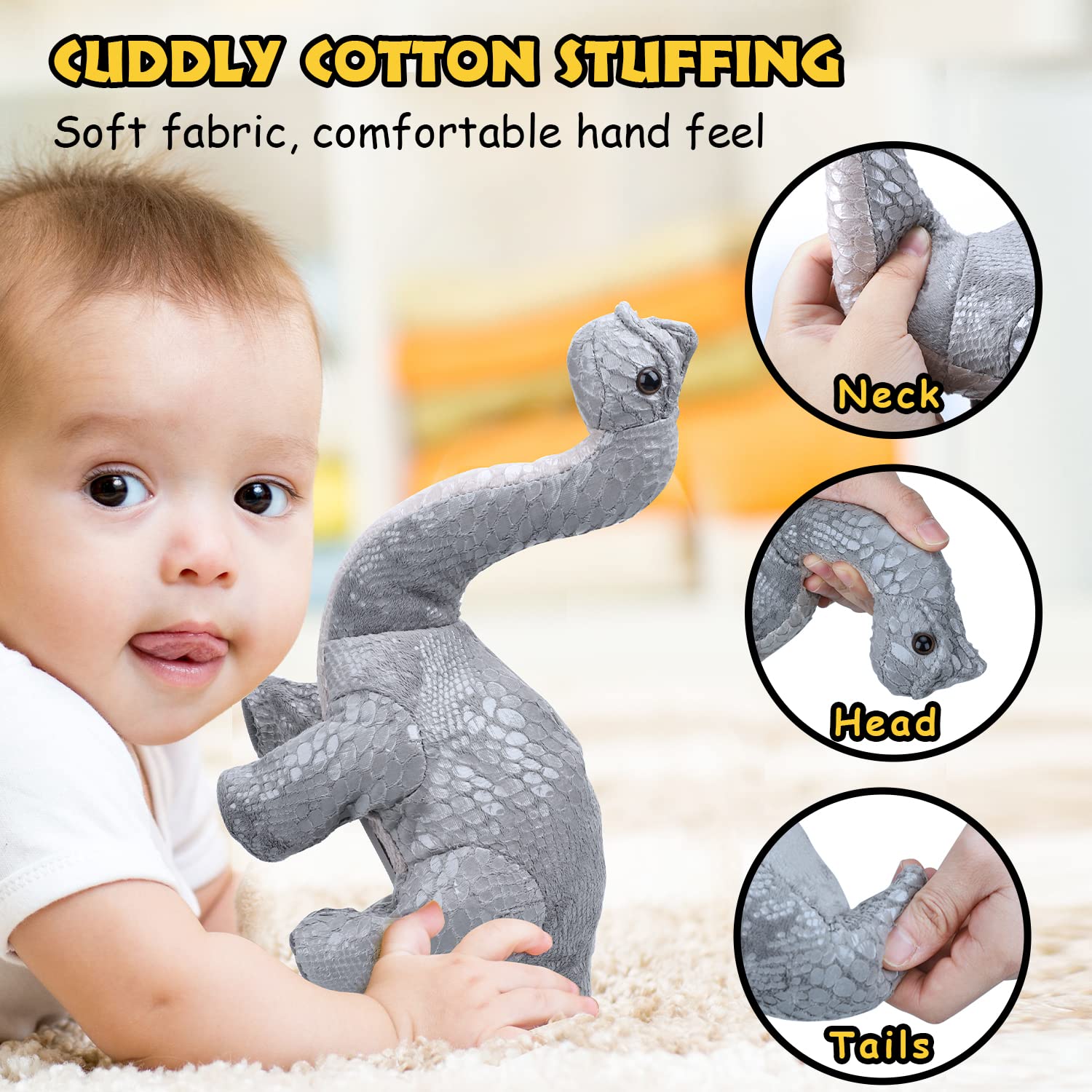 Foto 7 pulgar | Dinosaurio De Peluche Toy Life Con Control Remoto Brontosaurio - Venta Internacional.