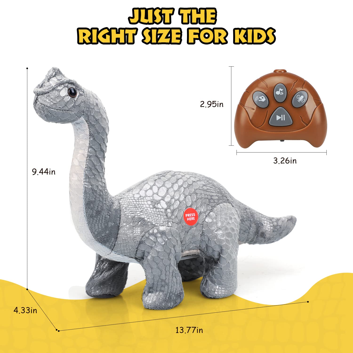 Foto 8 pulgar | Dinosaurio De Peluche Toy Life Con Control Remoto Brontosaurio - Venta Internacional.