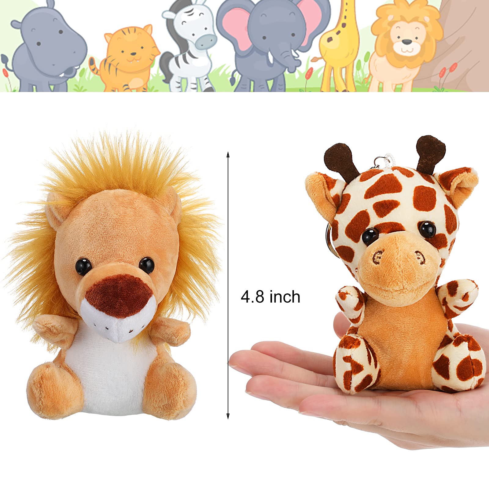 Foto 3 pulgar | Set De Peluches Skylety Mini Jungle Animal De Peluche, 12 Cm - Venta Internacional.