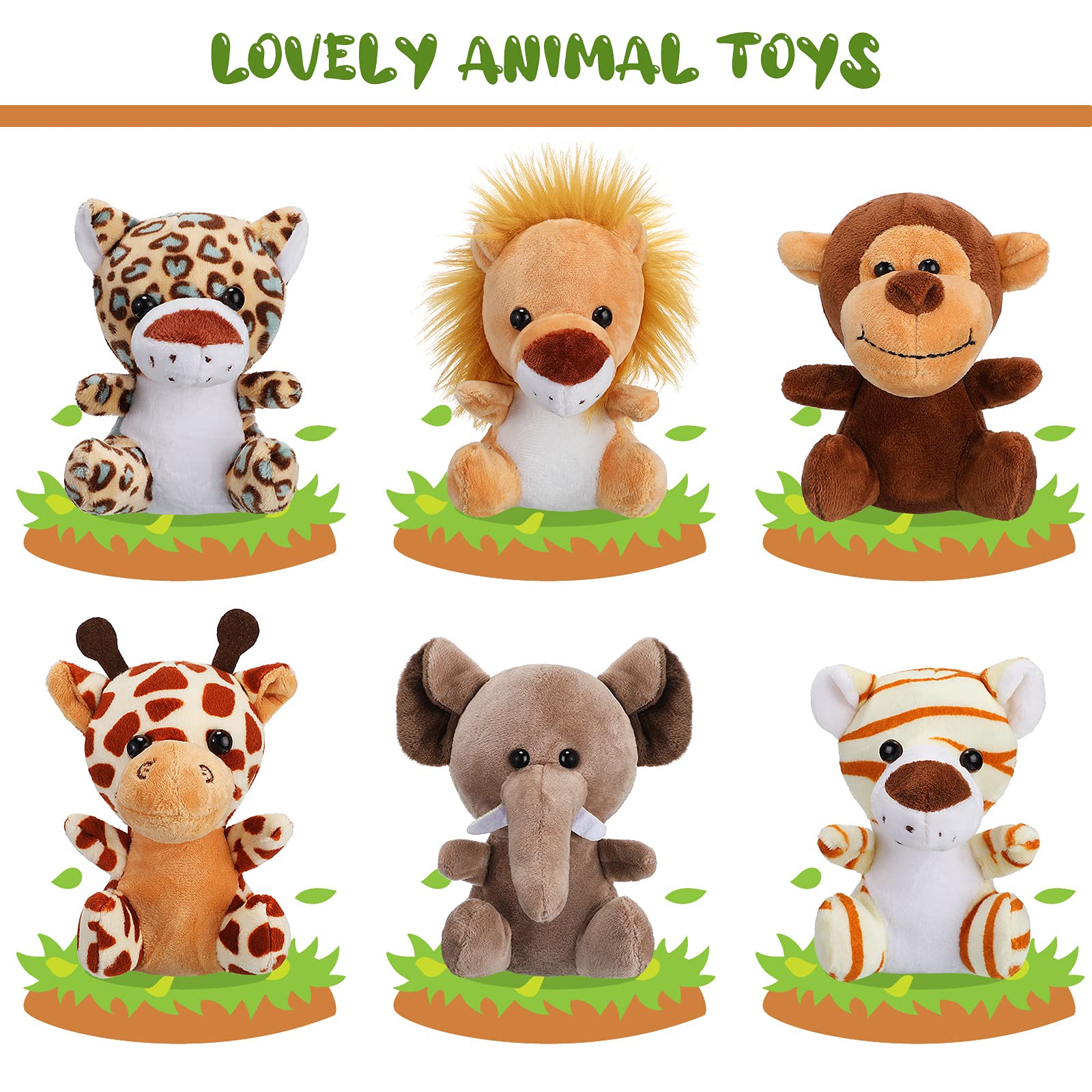 Foto 4 pulgar | Set De Peluches Skylety Mini Jungle Animal De Peluche, 12 Cm - Venta Internacional.