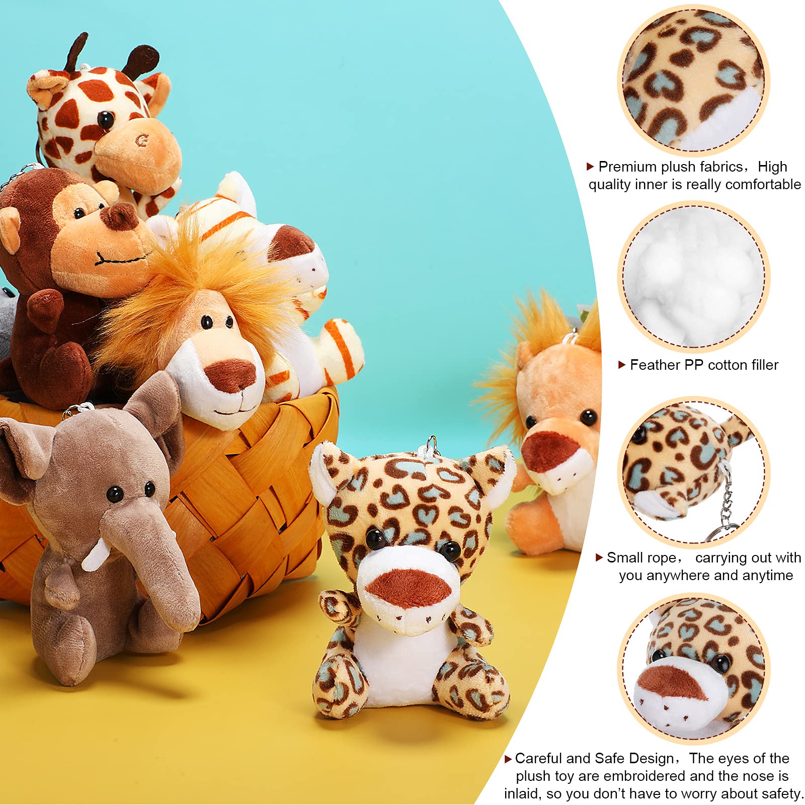 Foto 5 pulgar | Set De Peluches Skylety Mini Jungle Animal De Peluche, 12 Cm - Venta Internacional.