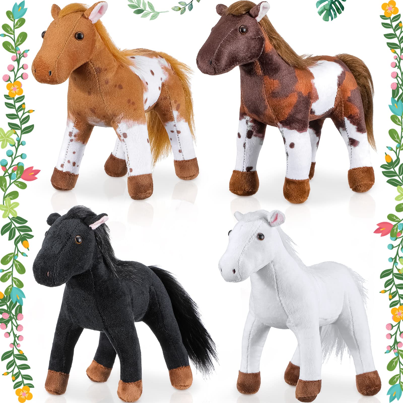 Juego De 4 Animales De Peluche Skylety De Peluche, 20 Cm - Venta Internacional.