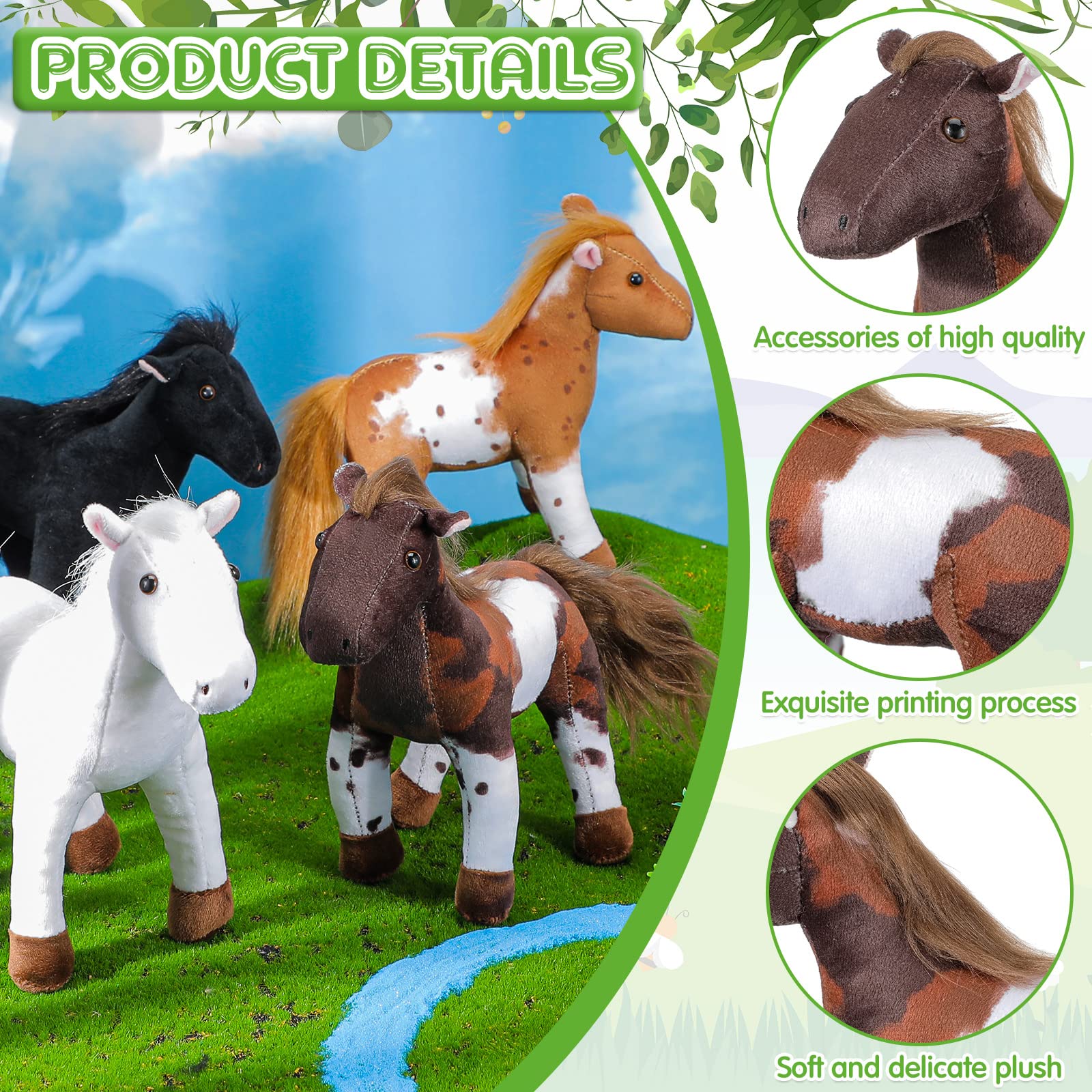Foto 3 | Juego De 4 Animales De Peluche Skylety De Peluche, 20 Cm - Venta Internacional.