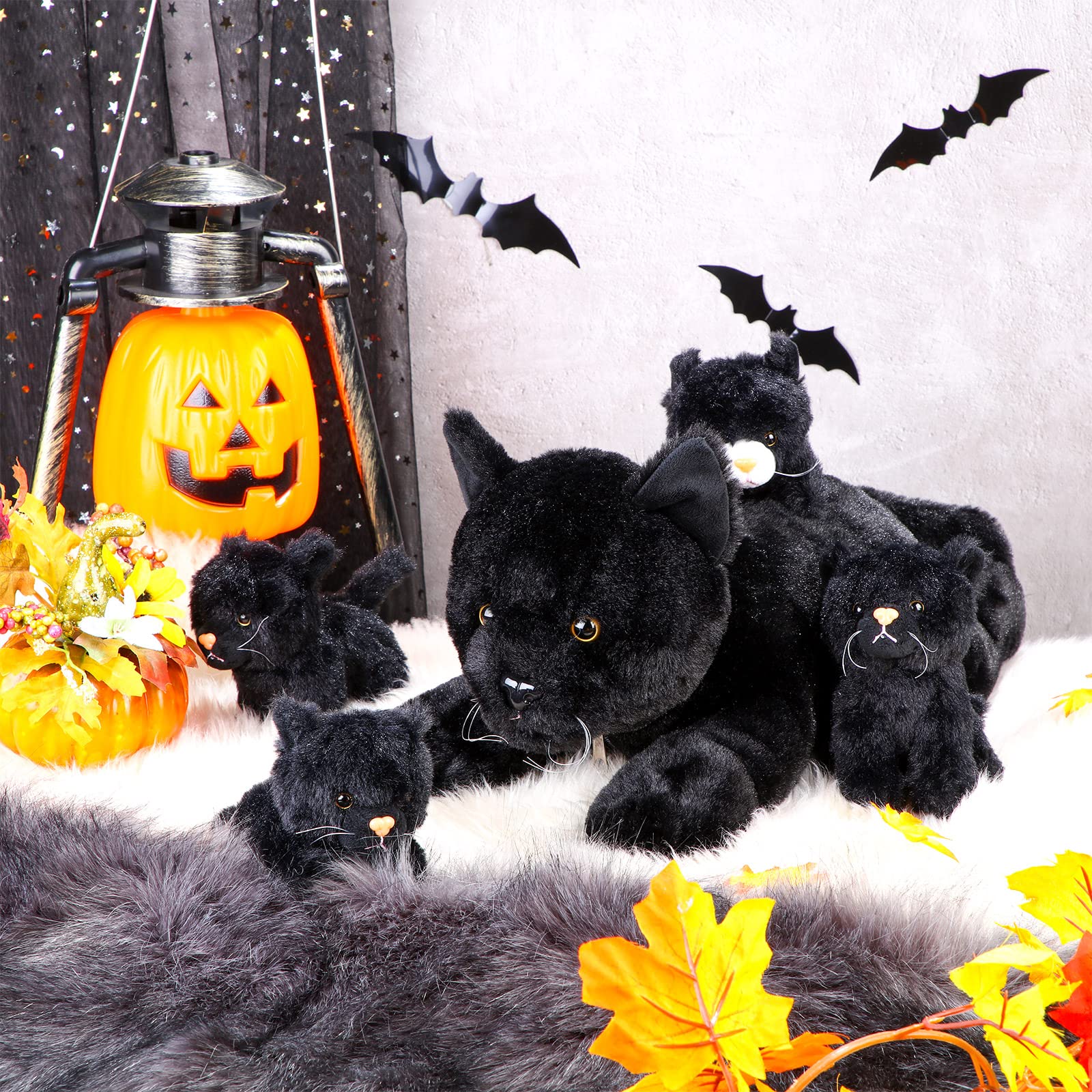 Foto 5 pulgar | Peluche Skylety Cat Con Bebés En El Interior De 40 Cm, Color Negro - Venta Internacional.