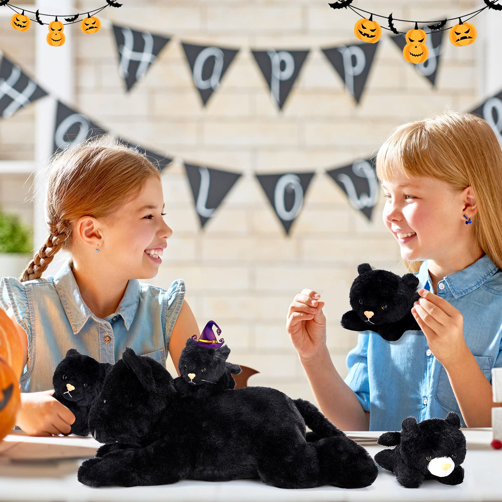 Foto 8 pulgar | Peluche Skylety Cat Con Bebés En El Interior De 40 Cm, Color Negro - Venta Internacional.
