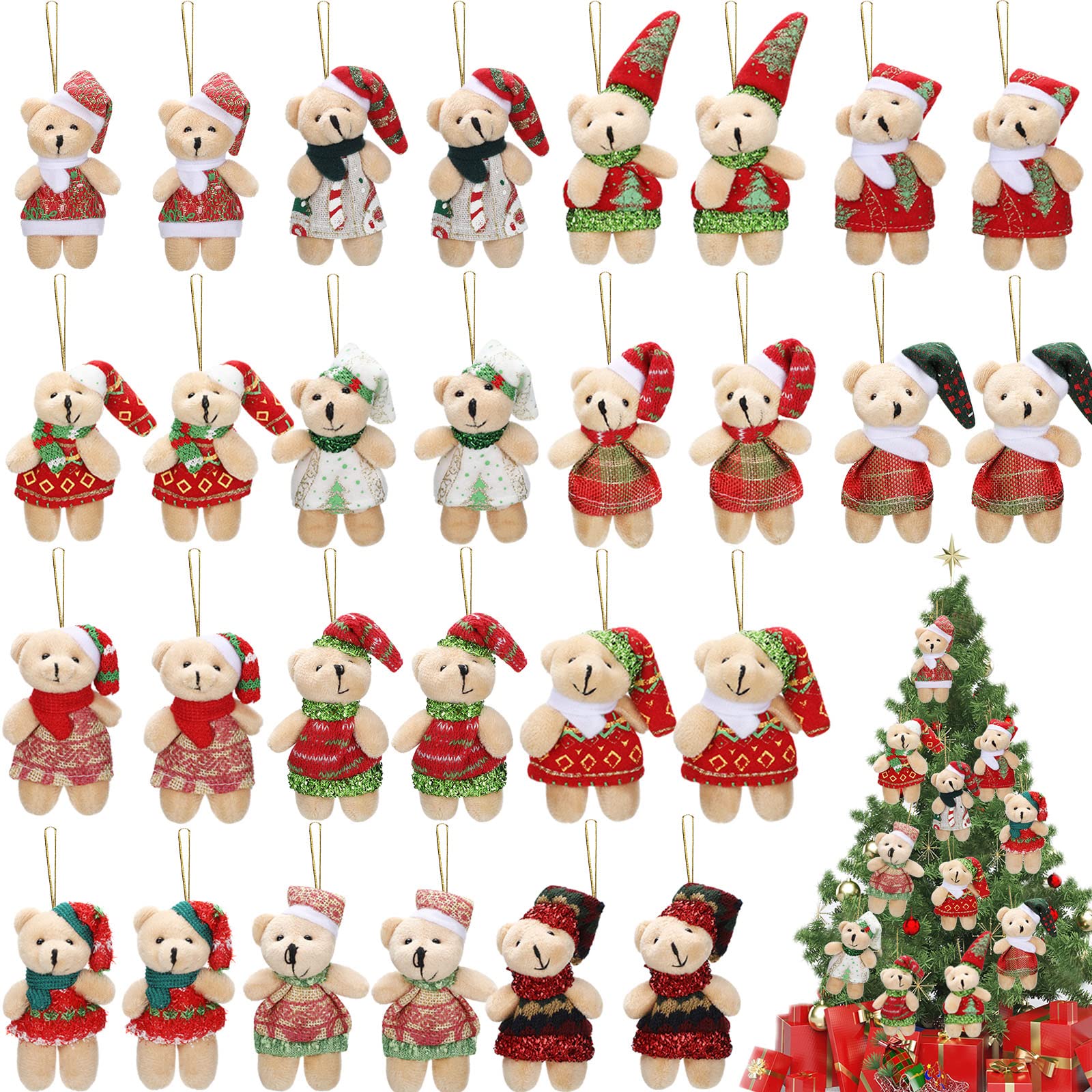 Juego De Juguetes De Peluche Skylety Christmas De 7 Cm Con 28 Piezas - Venta Internacional.