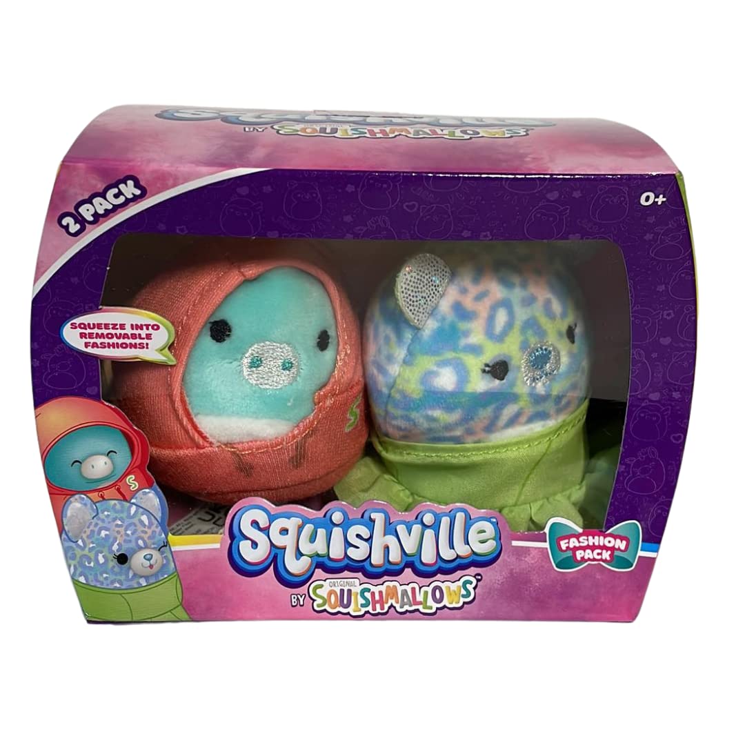 Peluche Squishville Squishmallow, Paquete De 2 Unidades, Lindsay & Miles - Venta Internacional.