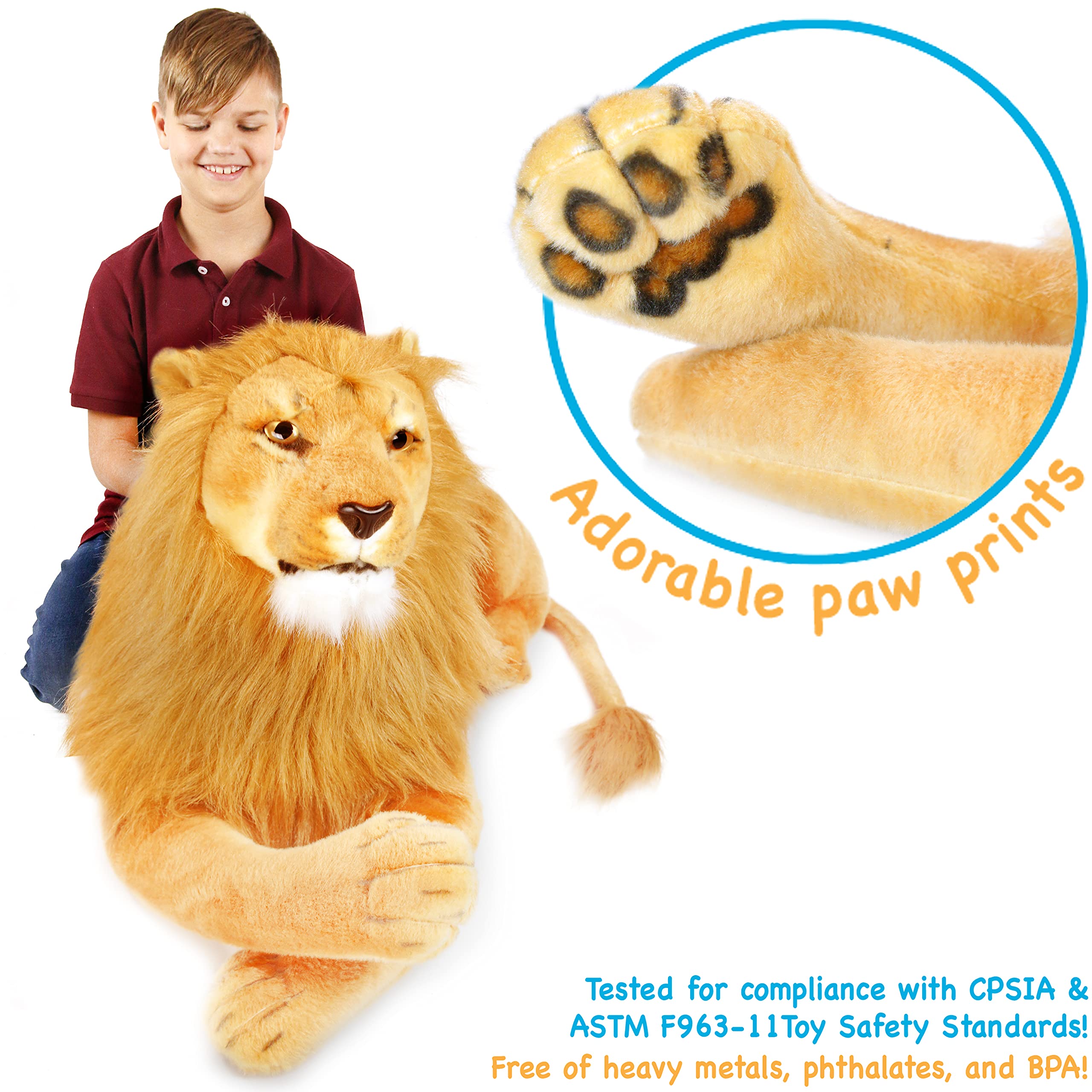 Foto 5 pulgar | Peluche Viahart Lasodo The Lion, Gato De Peluche De 99 Cm - Venta Internacional.