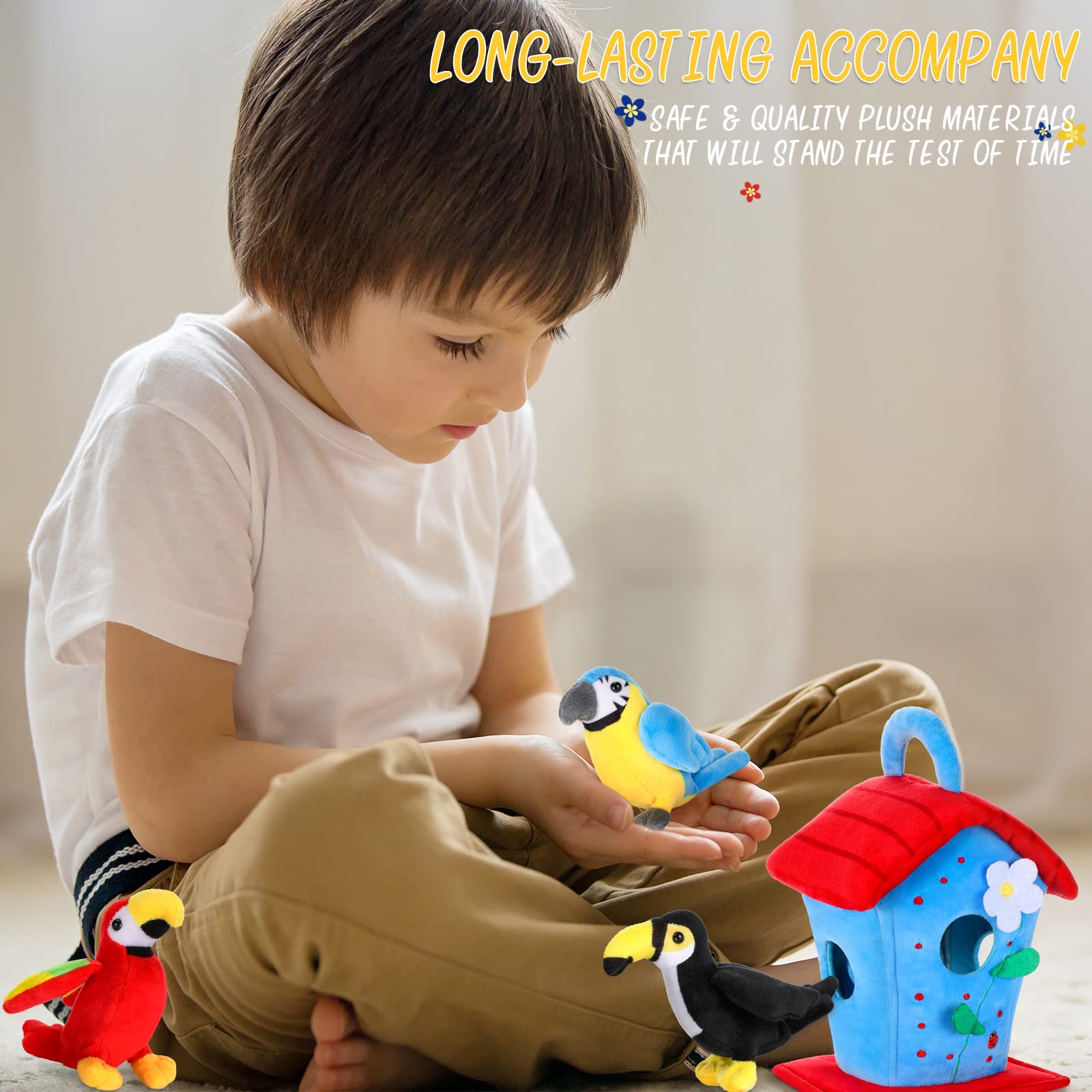 Foto 7 | Peluche Skylety Plush Birds Bird Con Pajarera, 5 Unidades - Venta Internacional.