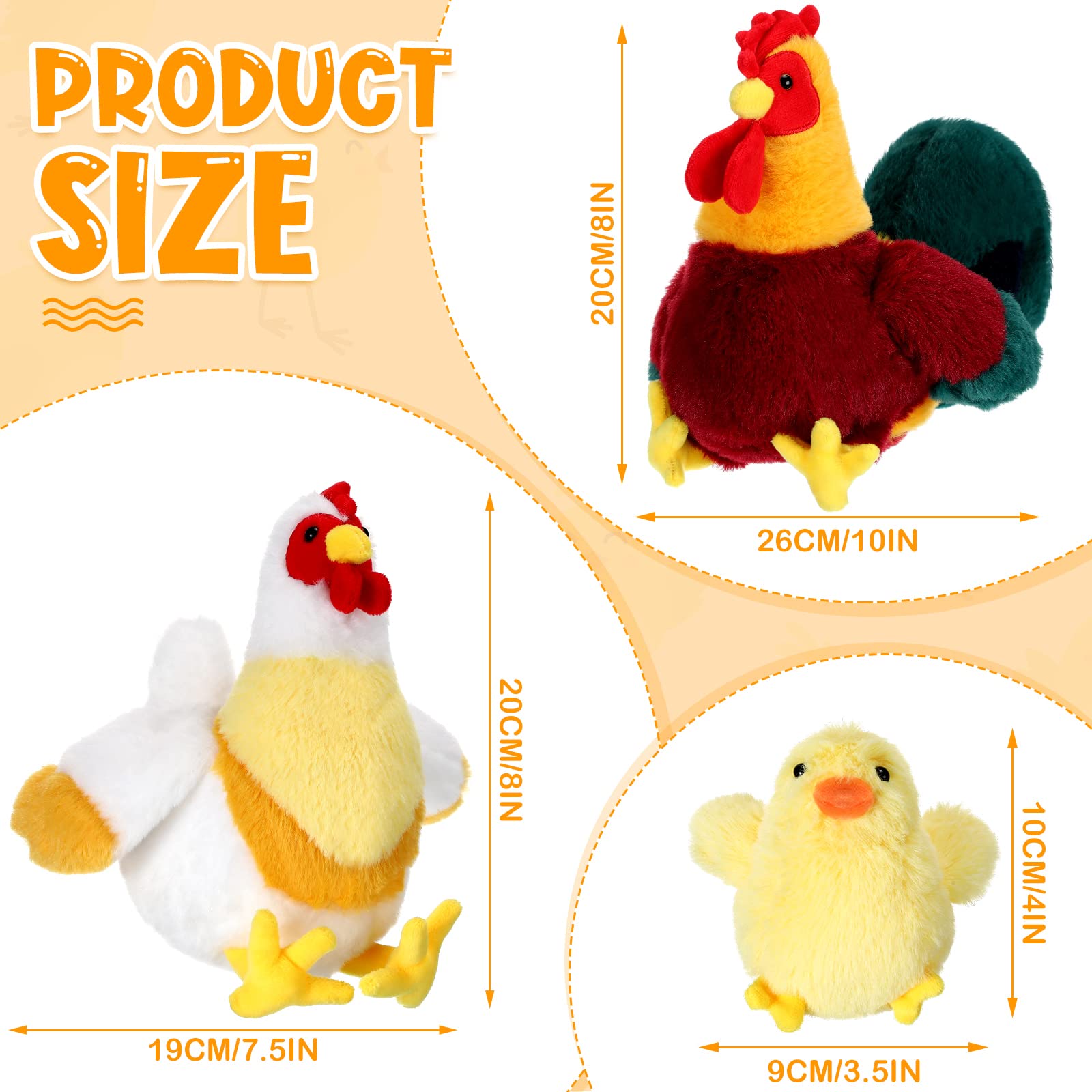 Foto 3 pulgar | Set De Peluche Skylety Chicken Plush Para Bebé, 3 Unidades - Venta Internacional.