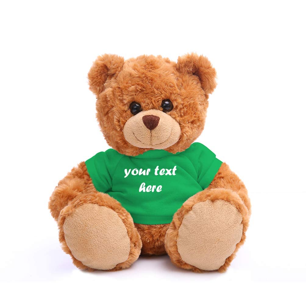 Oso De Peluche Plushland De 28 Cm Con Camiseta Personalizada - Venta Internacional.