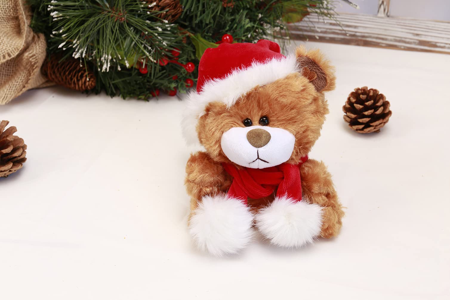 Foto 5 pulgar | Oso De Peluche Plushland, Adorable, Suave Y Peludo, Papá Noel - Venta Internacional.