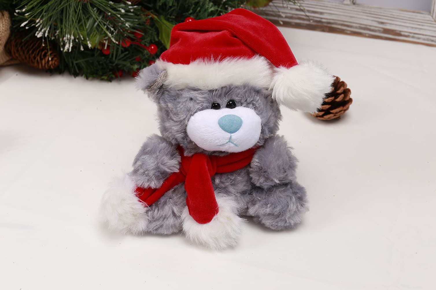 Foto 6 pulgar | Oso De Peluche Plushland, Adorable, Suave Y Peludo, Papá Noel - Venta Internacional.