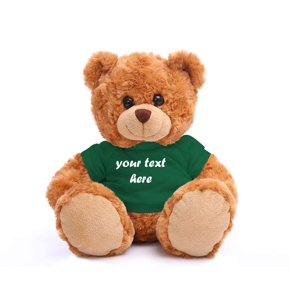 Peluche Plushland, Oso De Peluche, Color Moca, 28 Cm, Con Camisa Personalizada - Venta Internacional.