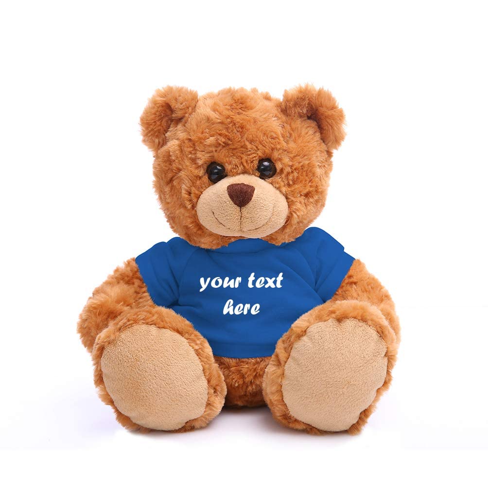 Peluche Plushland, Oso De Peluche, Color Moca, 28 Cm, Con Camisa Personalizada - Venta Internacional.