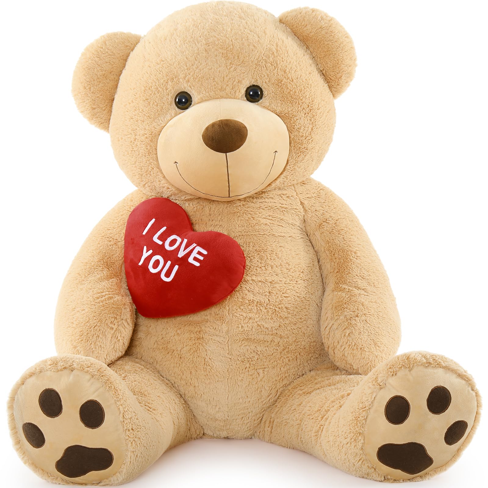 Foto 8 pulgar | Oso De Peluche Mao Golan Giant 152 Cm Con El Texto «te Quiero», Rojo, Corazón Marrón - Venta Internacional.