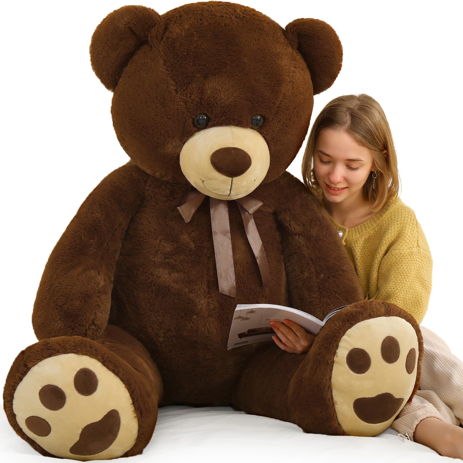 Peluche Tezituor, Oso De Peluche Grande, 150 Cm, Color Marrón Oscuro - Venta Internacional.