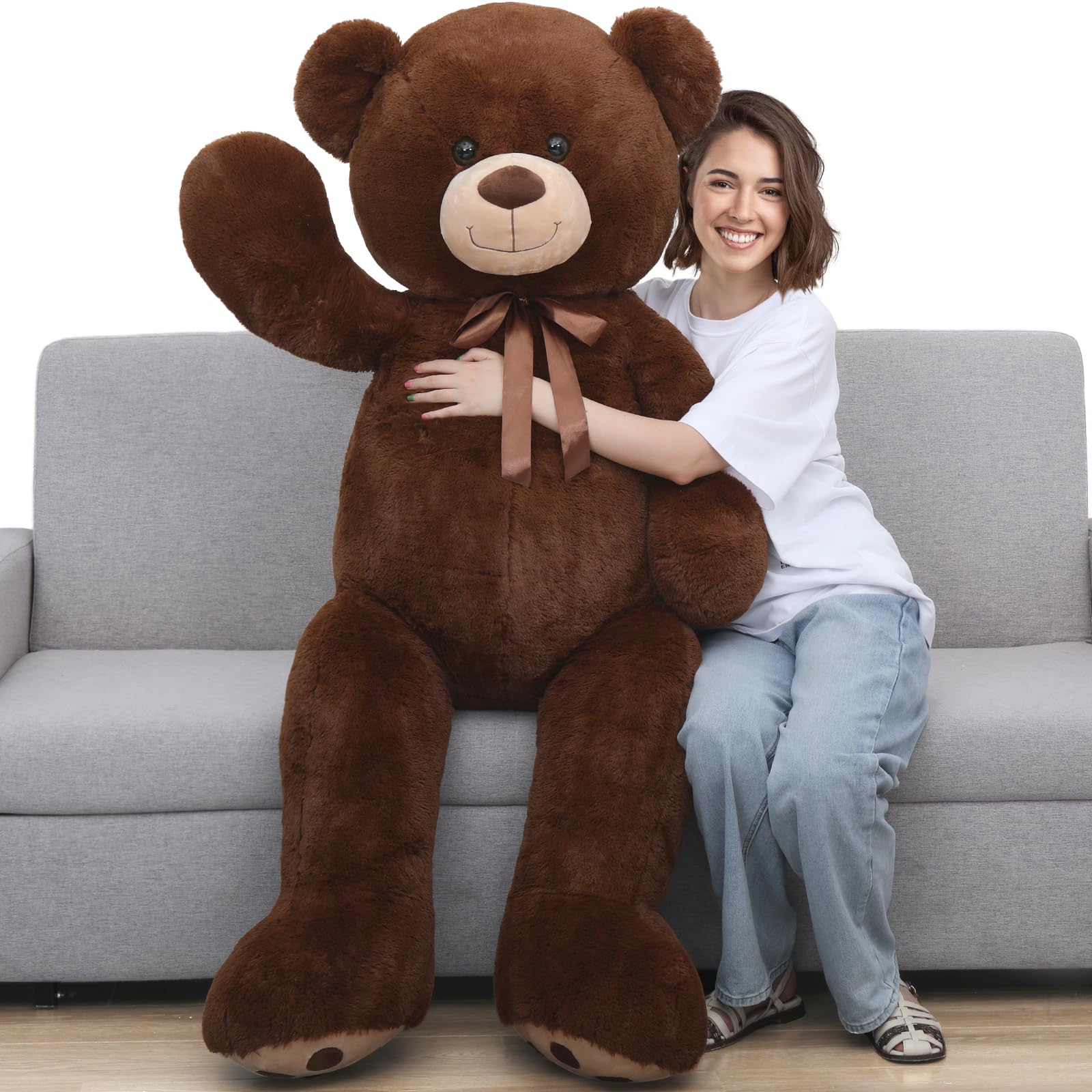 Foto 2 | Peluche Tezituor, Oso De Peluche Grande, 150 Cm, Color Marrón Oscuro - Venta Internacional.