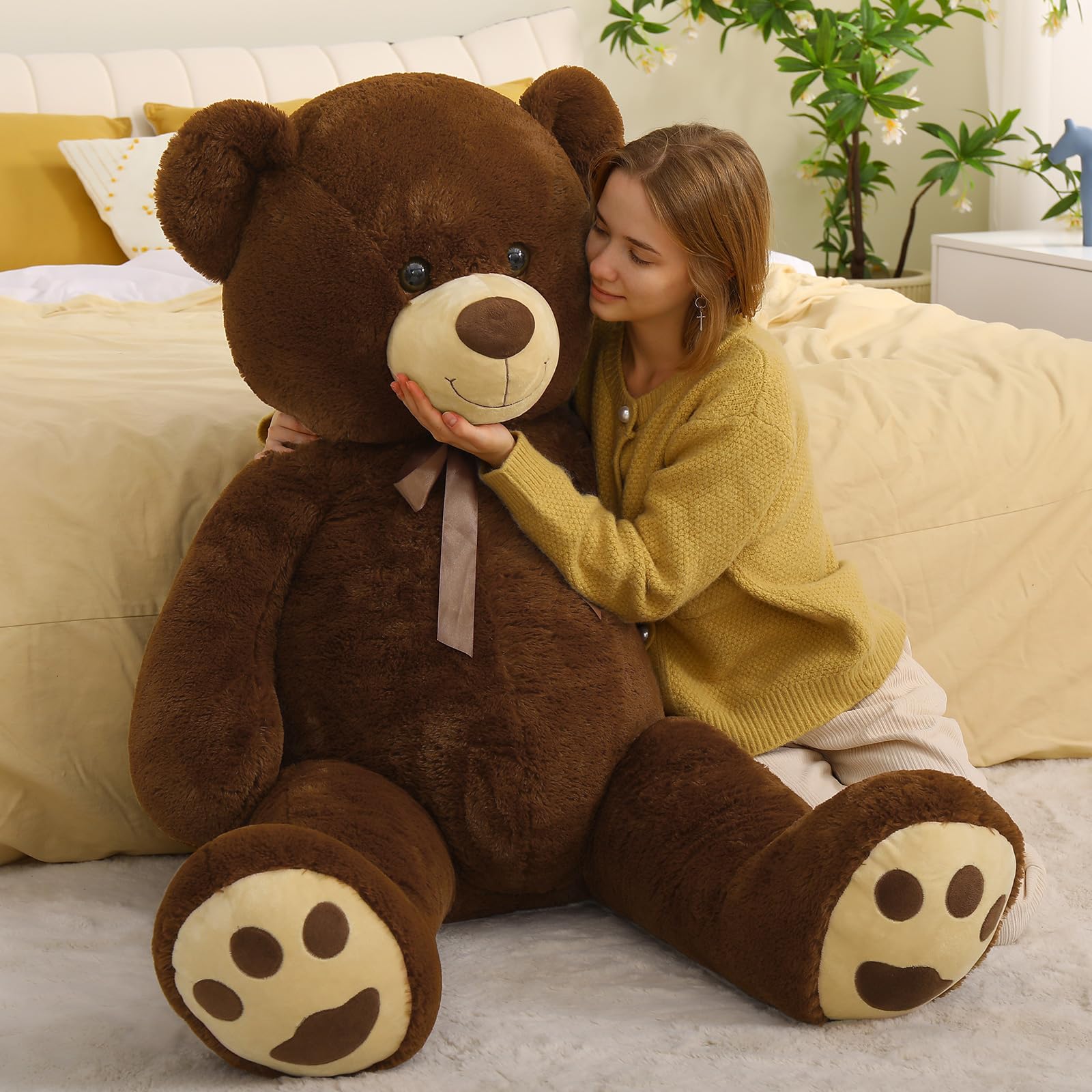 Foto 3 | Peluche Tezituor, Oso De Peluche Grande, 150 Cm, Color Marrón Oscuro - Venta Internacional.