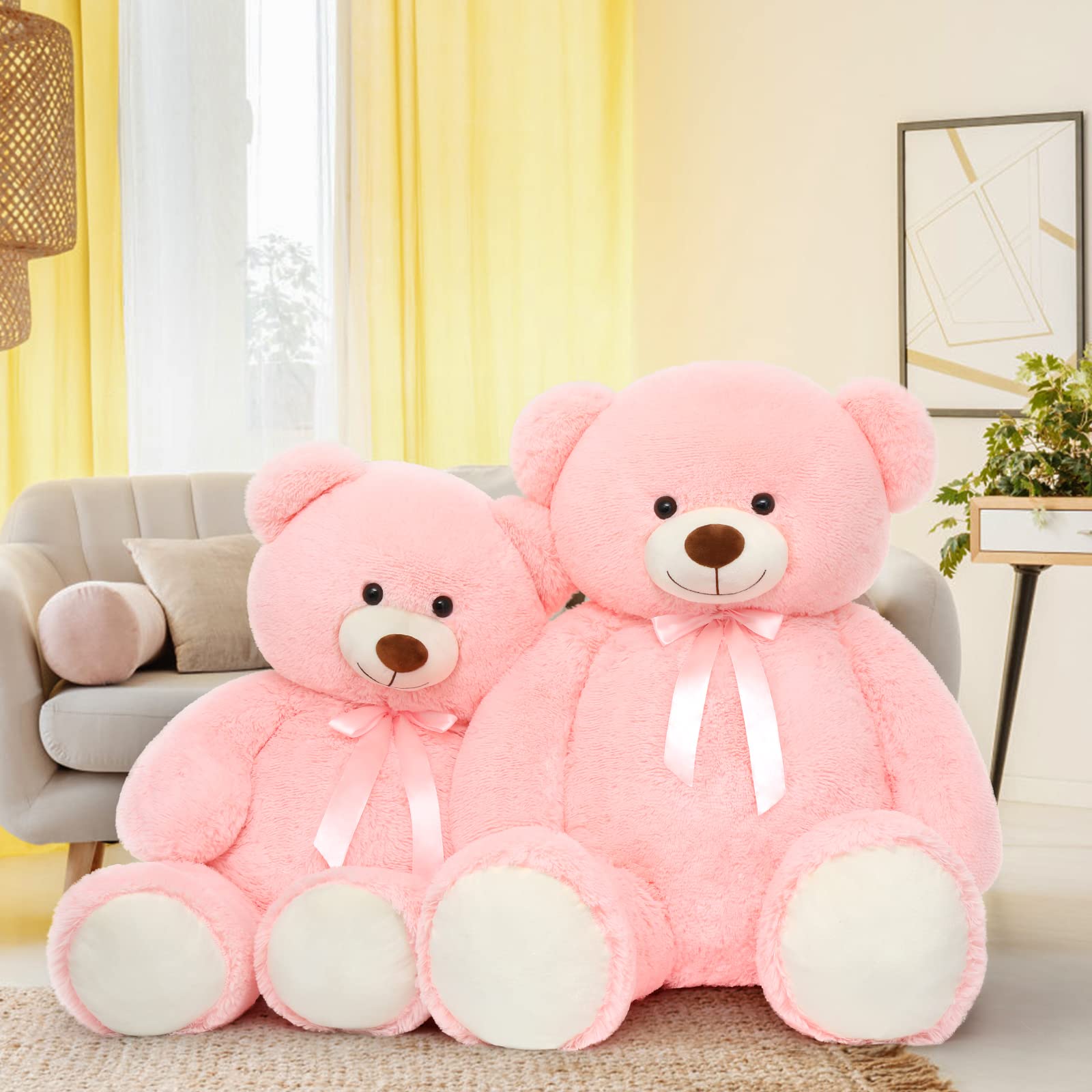 Foto 6 pulgar | Oso De Peluche Tezituor Rosa 132 Cm Con Lazo - Venta Internacional.