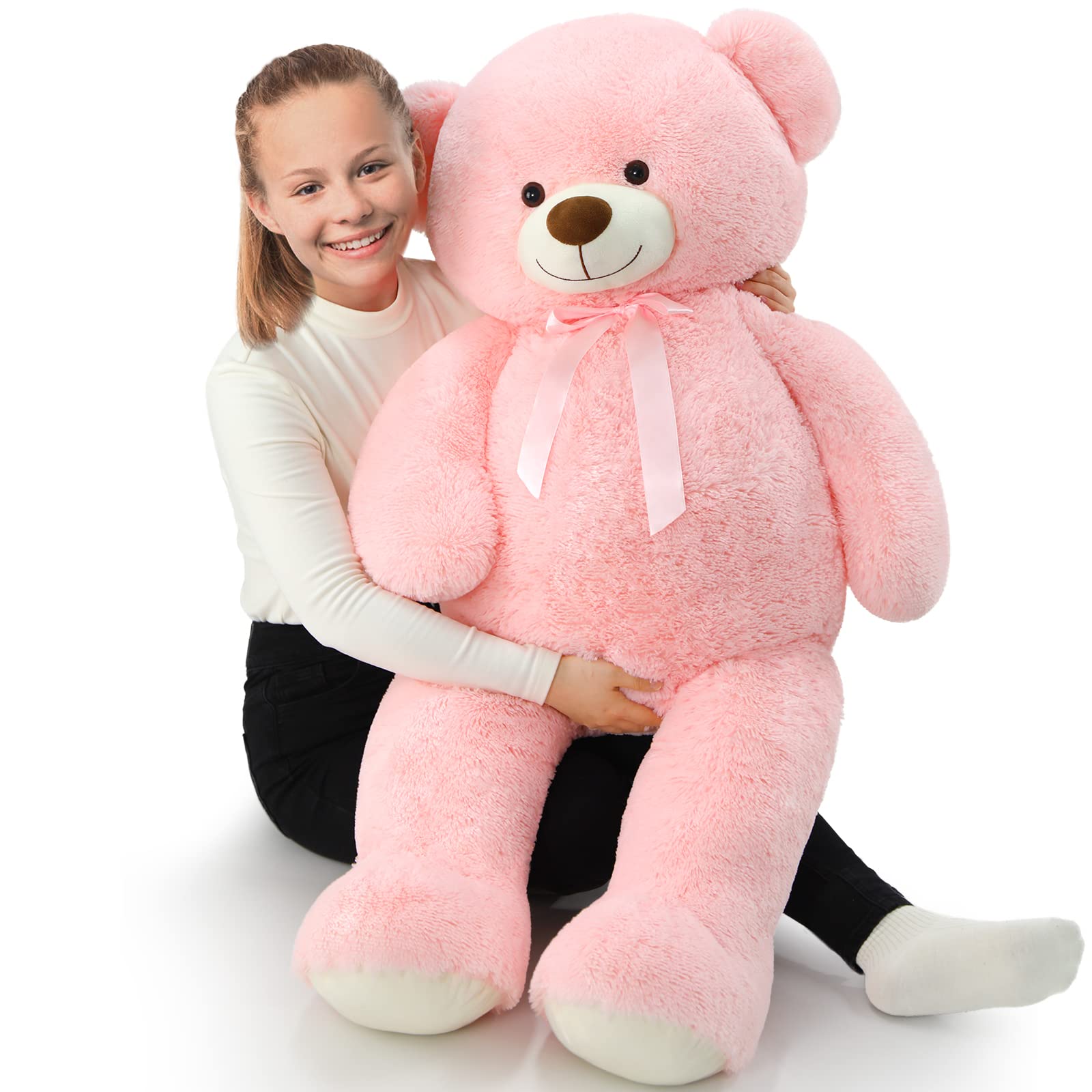 Foto 7 pulgar | Oso De Peluche Tezituor Rosa 132 Cm Con Lazo - Venta Internacional.
