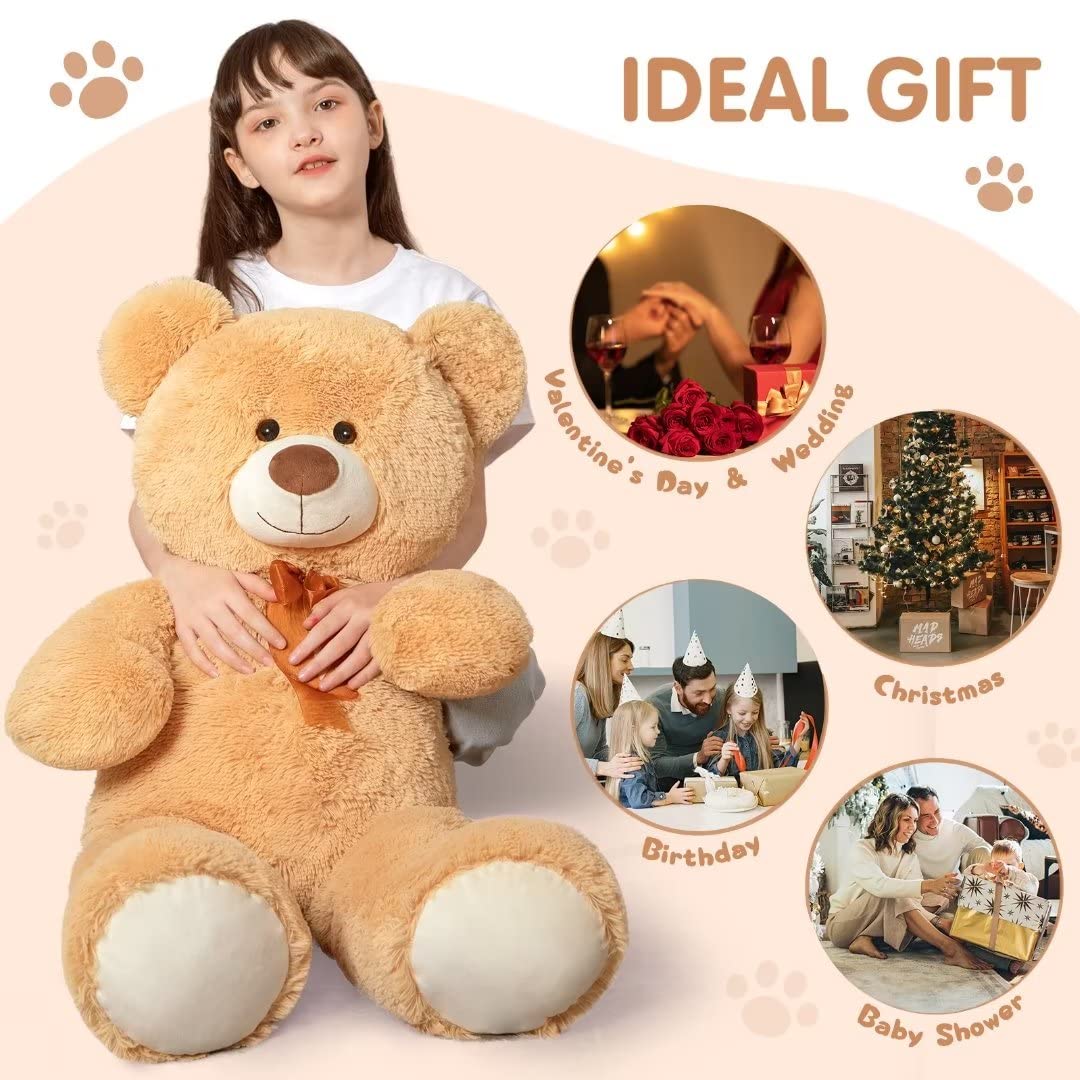 Foto 6 | Peluche Morismos, Oso De Peluche Gigante, 90 Cm, Color Marrón Claro - Venta Internacional.