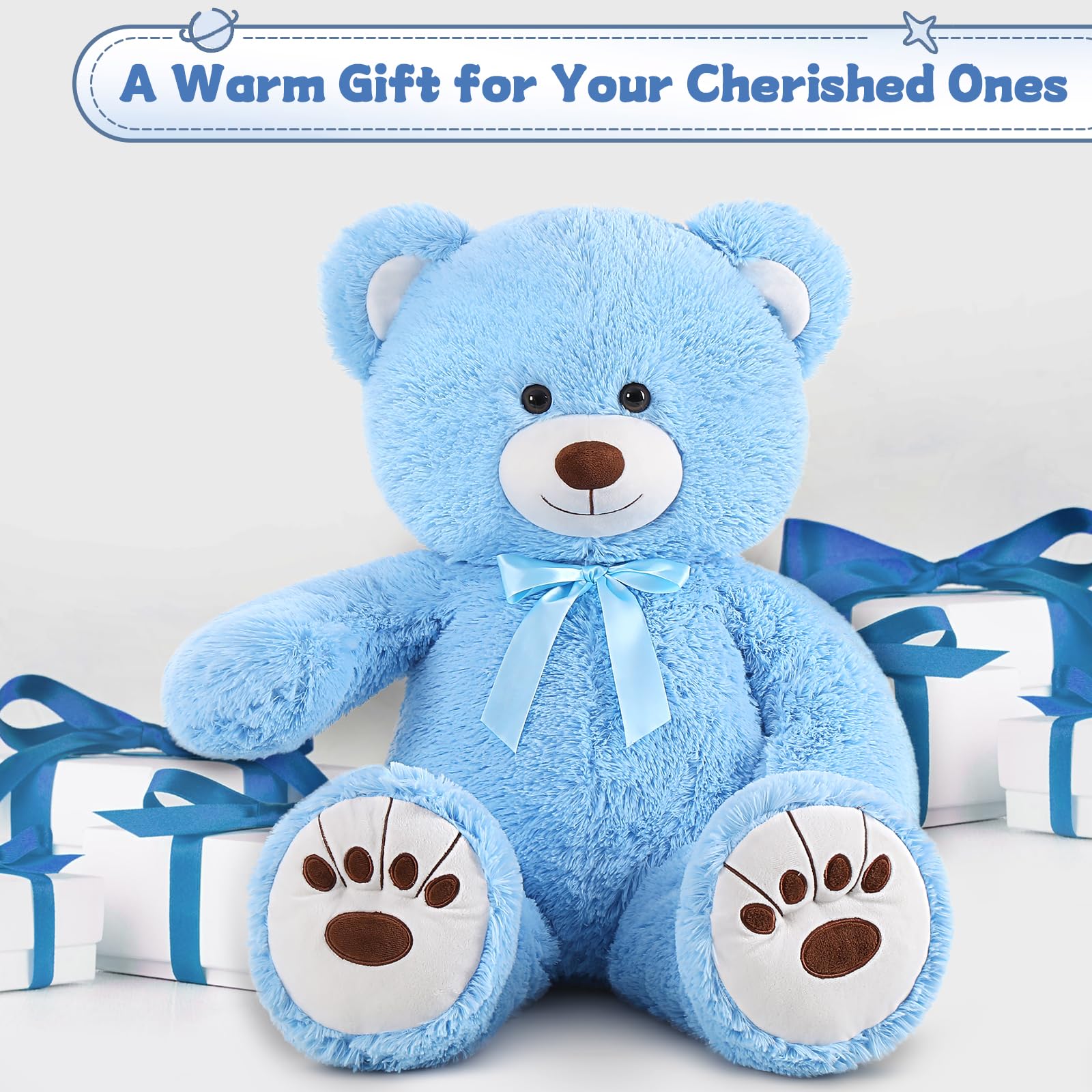 Foto 4 pulgar | Oso De Peluche Morismos Giant Blue 90 Cm Para Niños - Venta Internacional.