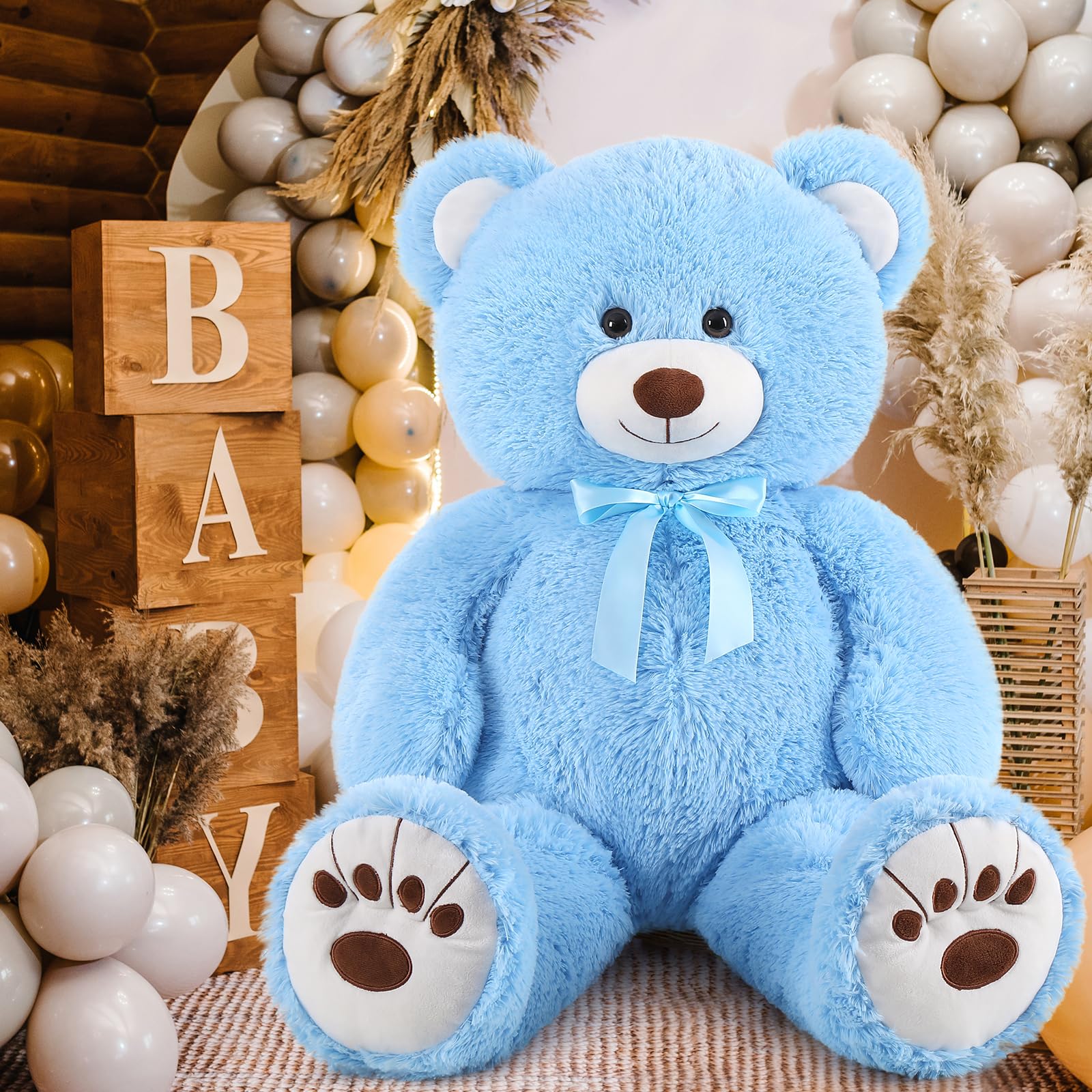 Foto 5 pulgar | Oso De Peluche Morismos Giant Blue 90 Cm Para Niños - Venta Internacional.