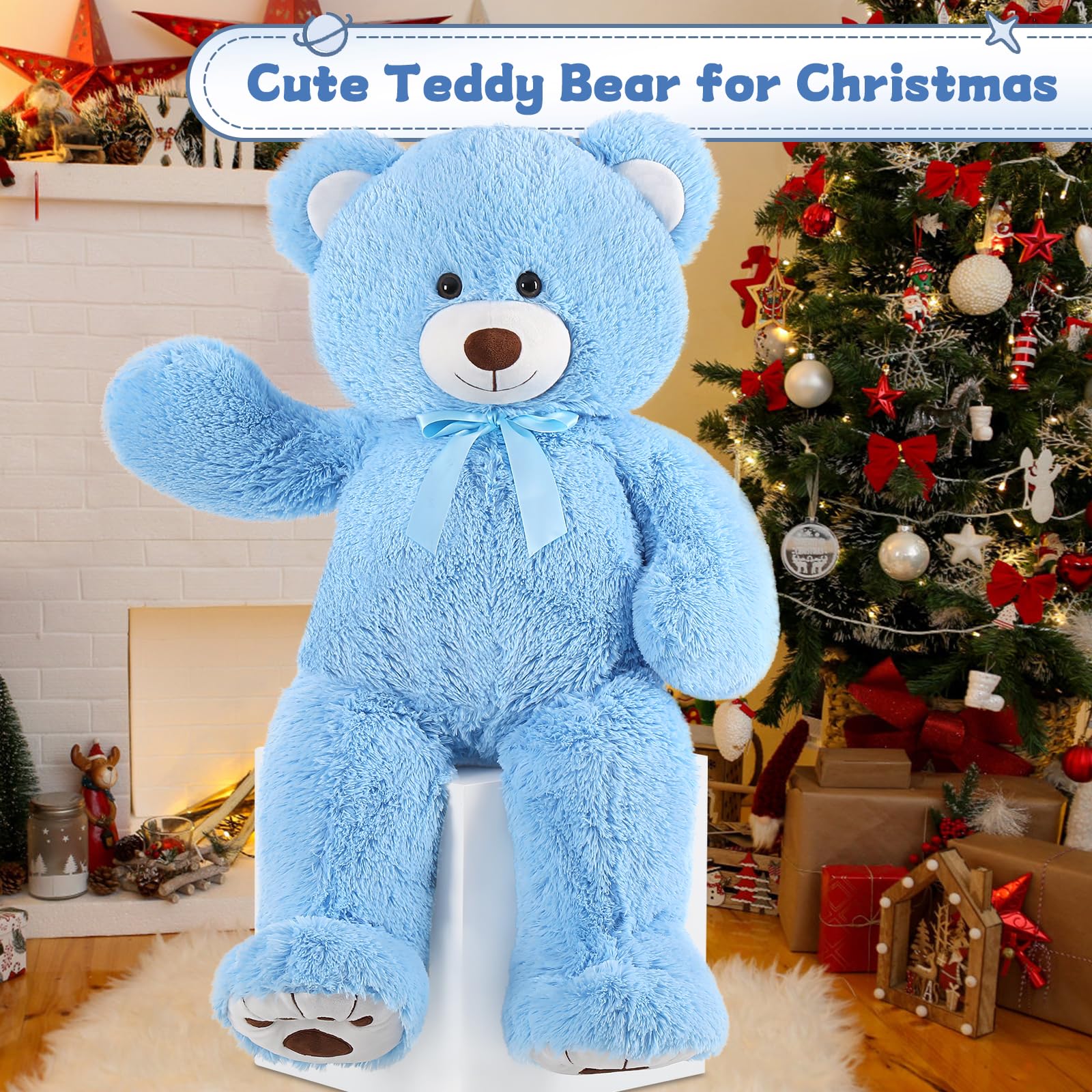 Foto 8 pulgar | Oso De Peluche Morismos Giant Blue 90 Cm Para Niños - Venta Internacional.