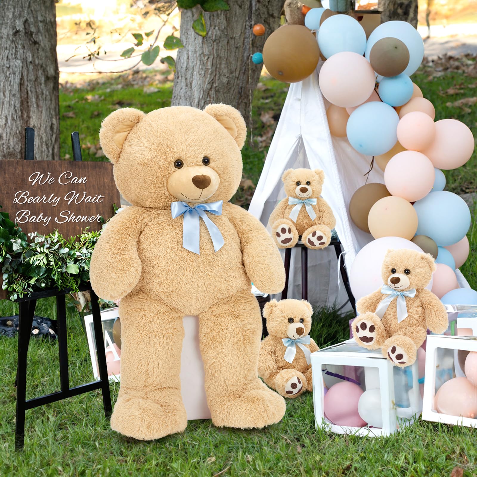 Foto 3 | Oso De Peluche Gigante Morismos Con Cachorros De 90 Cm, Color Marrón - Venta Internacional.