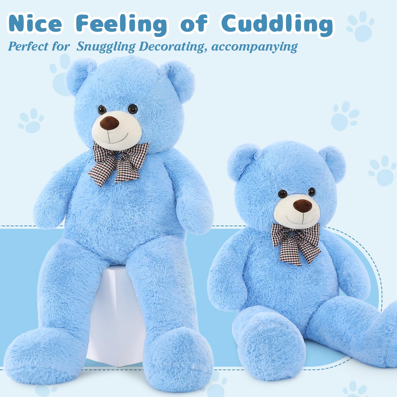 Foto 3 | Oso De Peluche Maogolan, Tamaño Grande, Azul, 140 Cm - Venta Internacional.