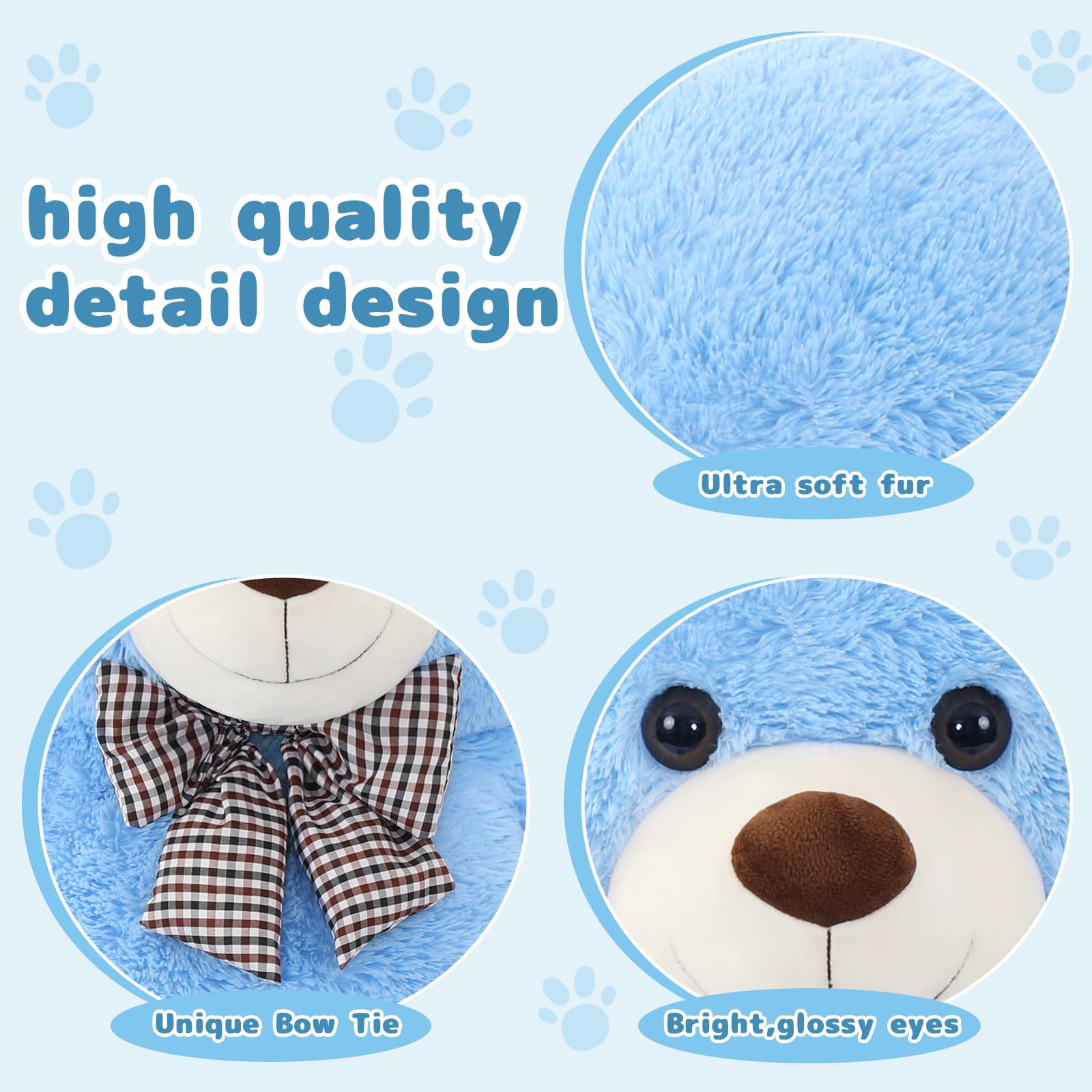 Foto 6 | Oso De Peluche Maogolan, Tamaño Grande, Azul, 140 Cm - Venta Internacional.