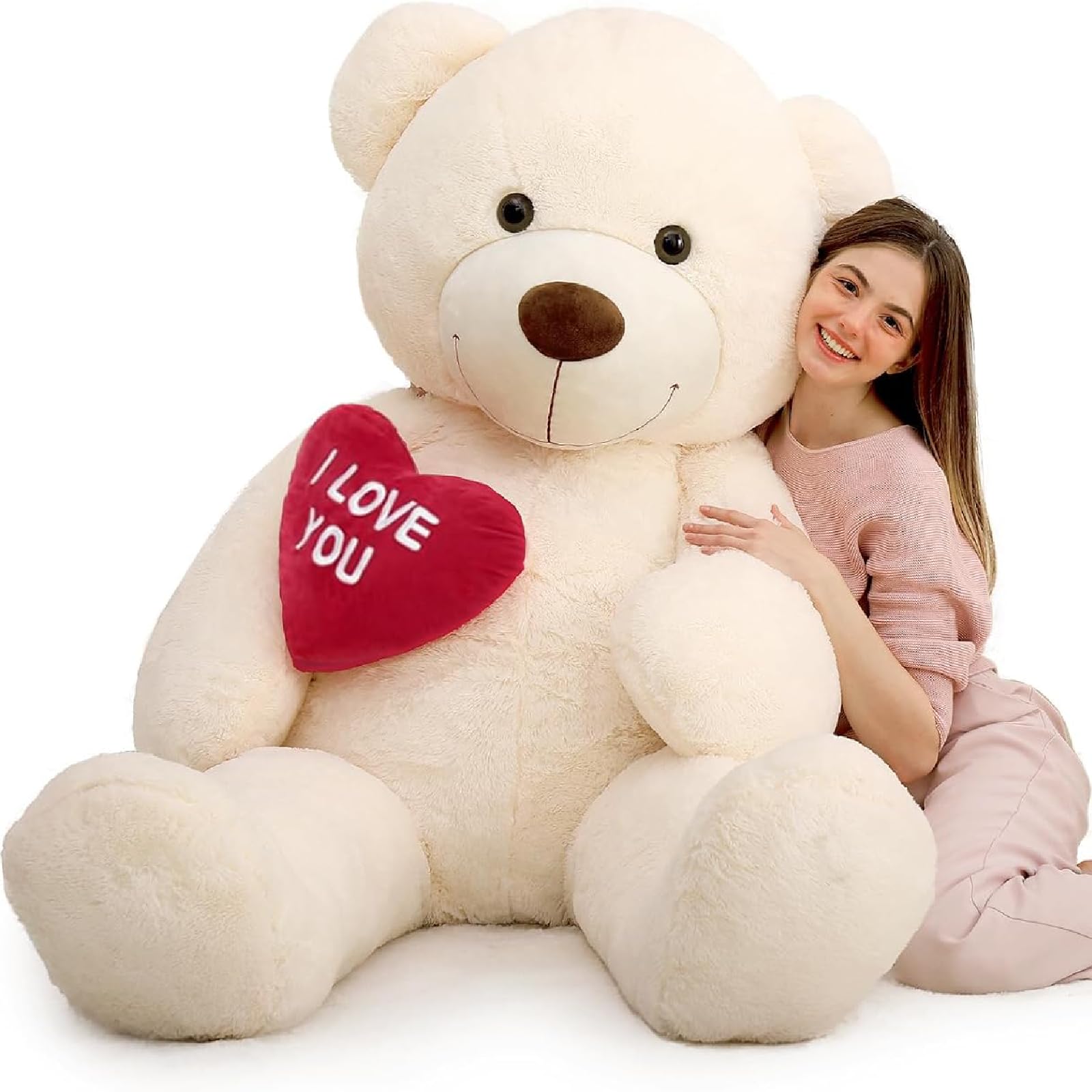 Foto 2 pulgar | Oso De Peluche Mao Golan, Tamaño Grande, 180 Cm, Con Texto En Forma De Corazón Rojo - Venta Internacional.
