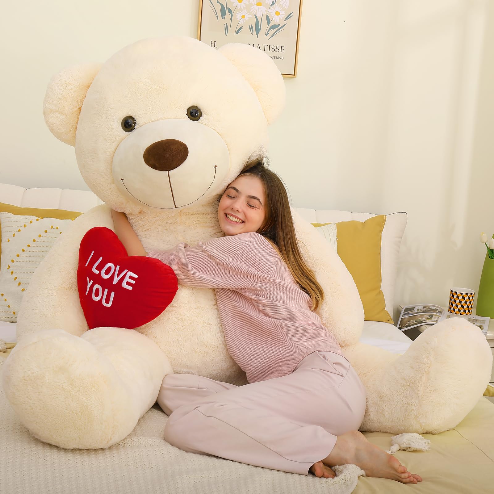 Foto 7 pulgar | Oso De Peluche Mao Golan, Tamaño Grande, 180 Cm, Con Texto En Forma De Corazón Rojo - Venta Internacional.